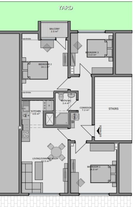 Three-Bedroom Apartment photo 3