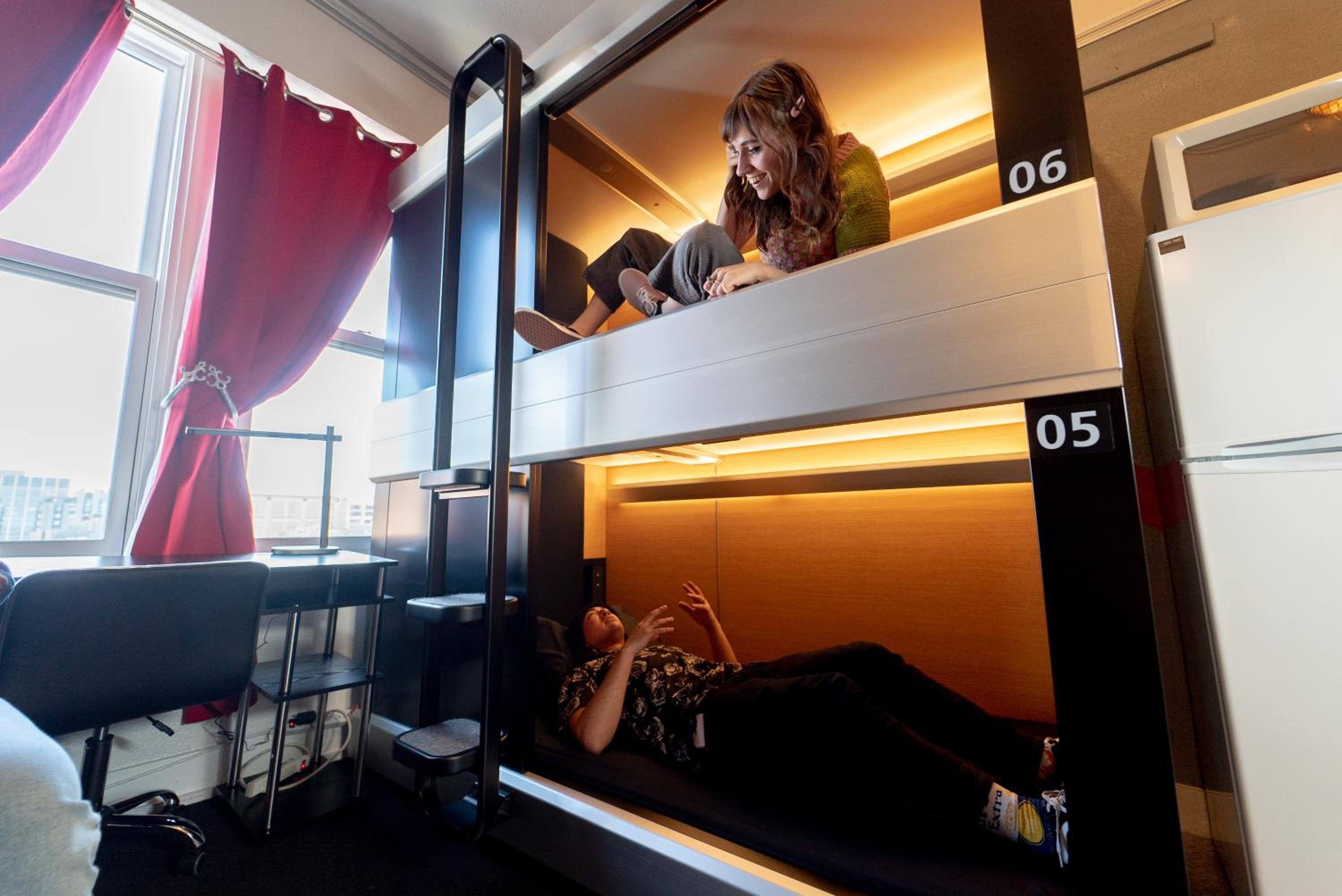 Single Bed in 6 Bed Male Capsule Room with Private Bathroom