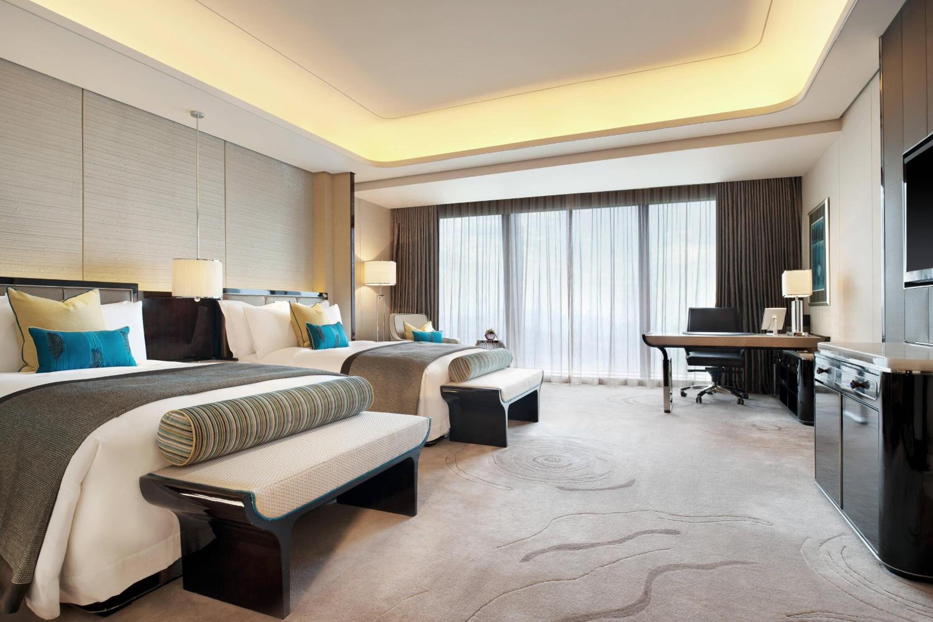 豪华城市景观双人房,客房,2 张双人/单人床
