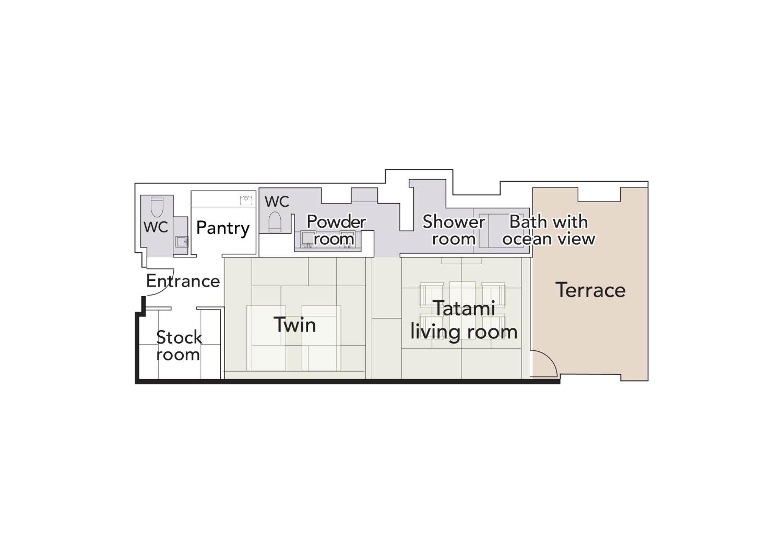 Deluxe Twin Room with Tatami Area View Bath - Ocean View - Photo 5