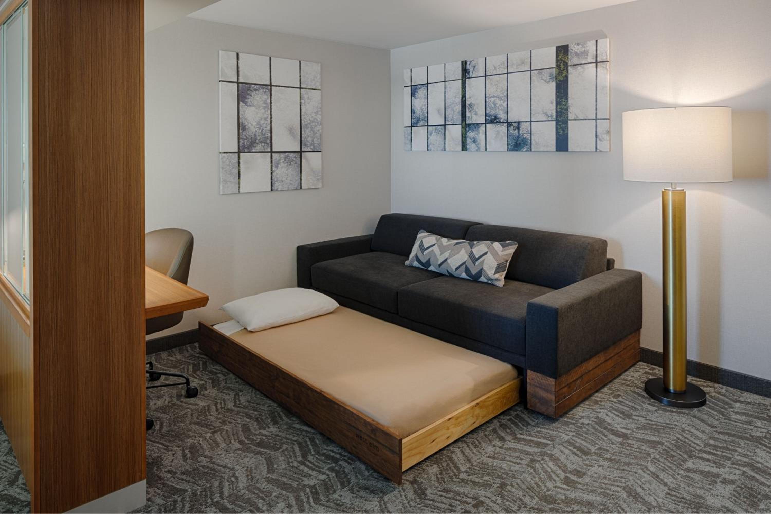 Queen Suite with Two Queen Beds, Roll-In Shower and Trundle Sofa - Mobility Access/Hearing Accessible