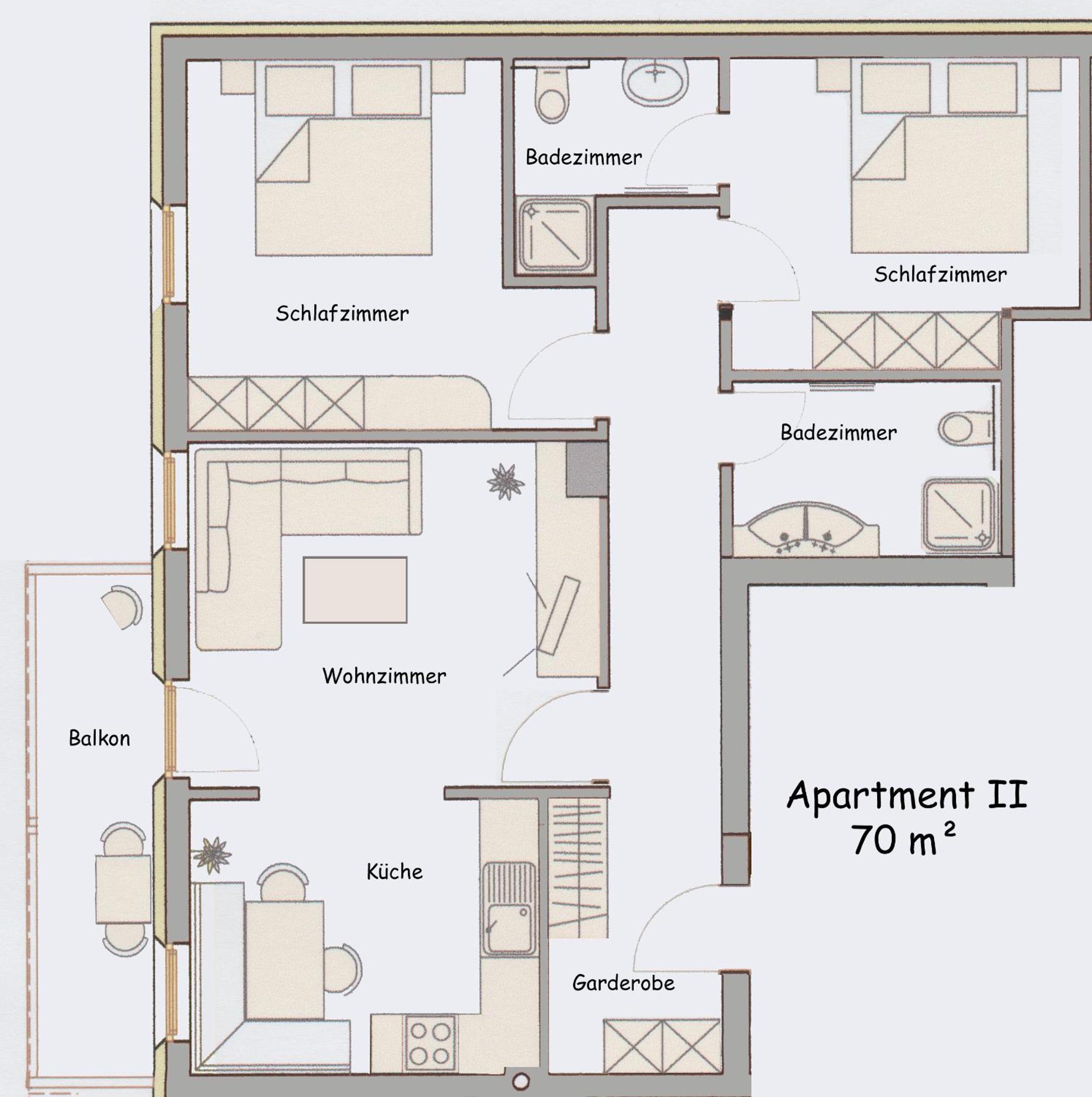Two-Bedroom Apartment with Balcony photo 2