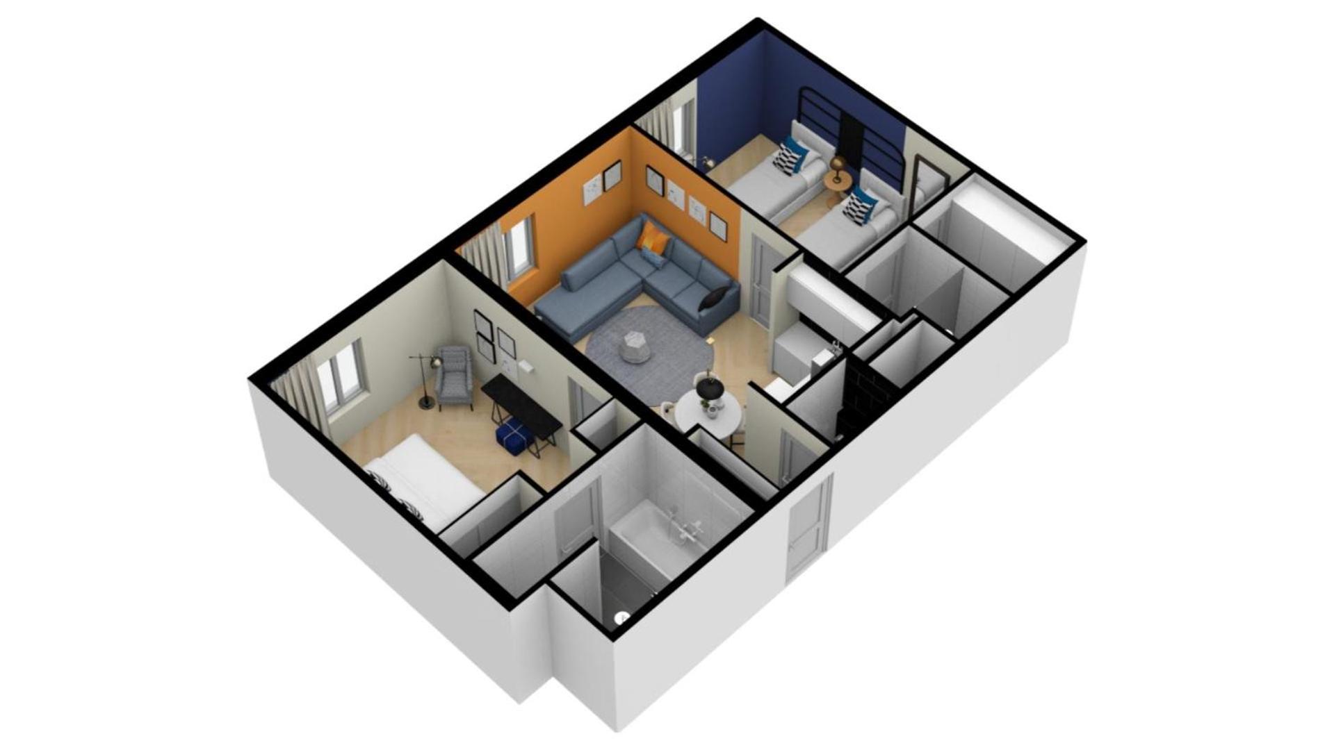 2-Bedroom Apartment with Bath