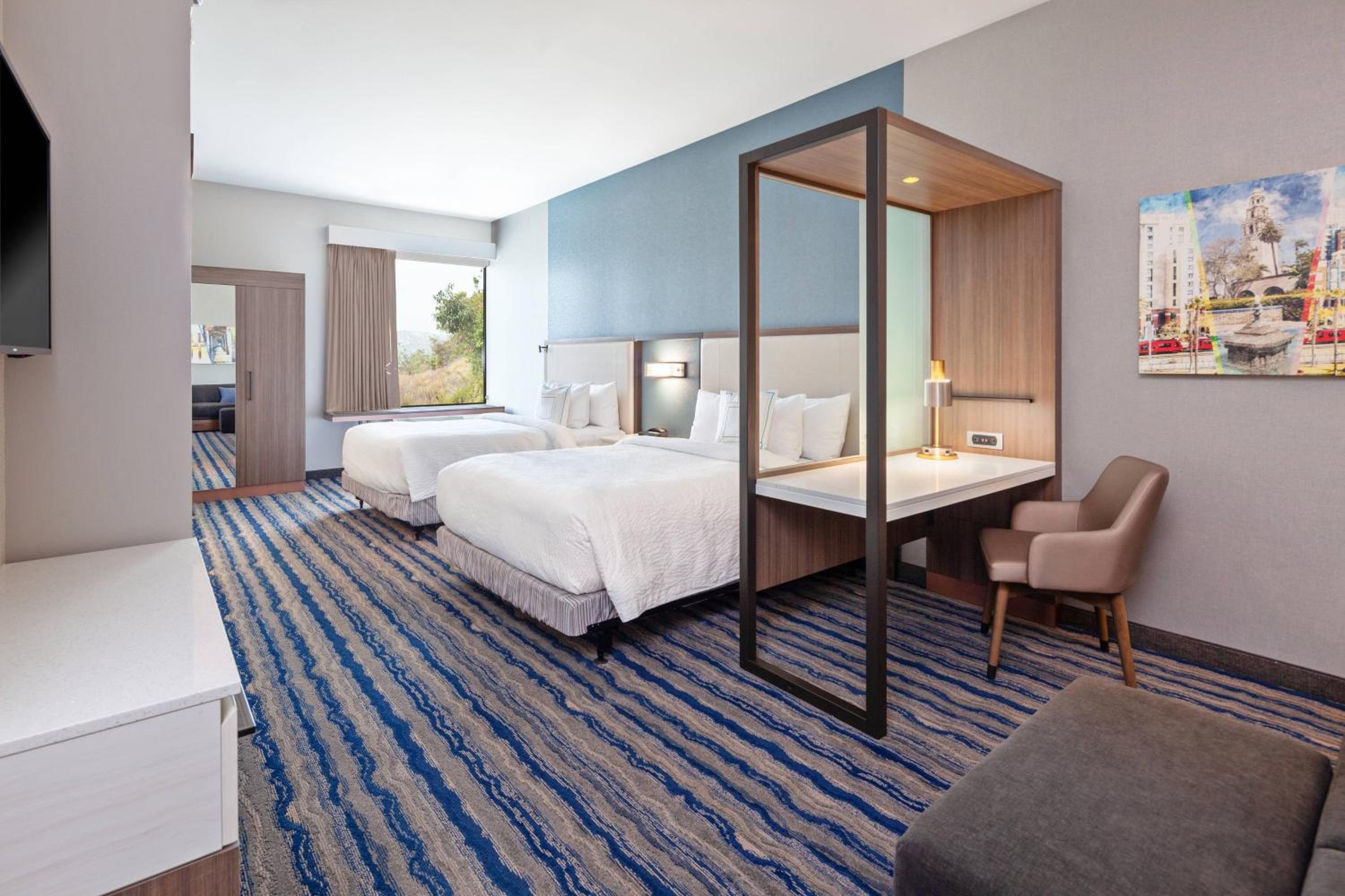 Queen Suite with Two Queen Beds and Trundle Sofa - Hearing Accessible