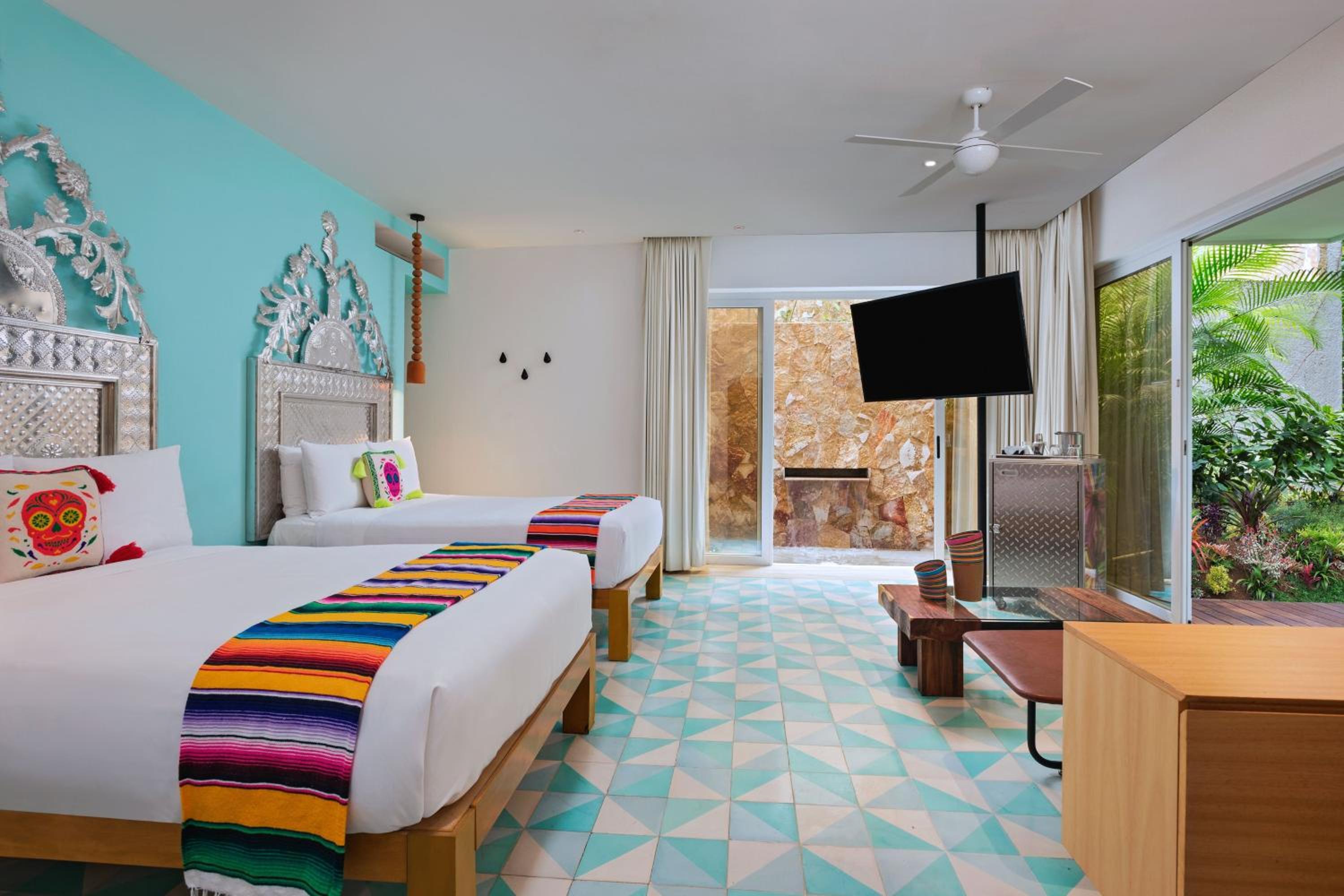 Standard Double Room with Two Double Beds, Balcony and Jungle View