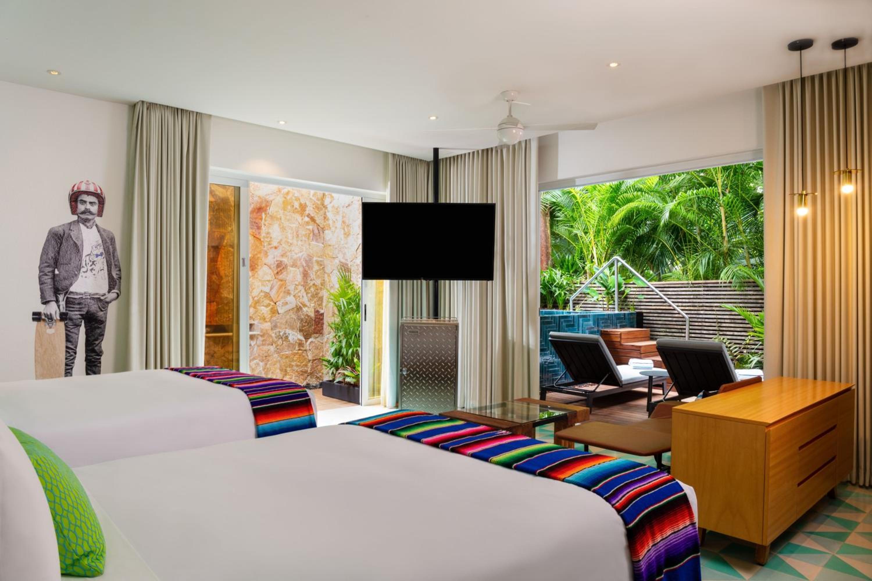 Standard Double Room with Two Double Beds and Jungle View