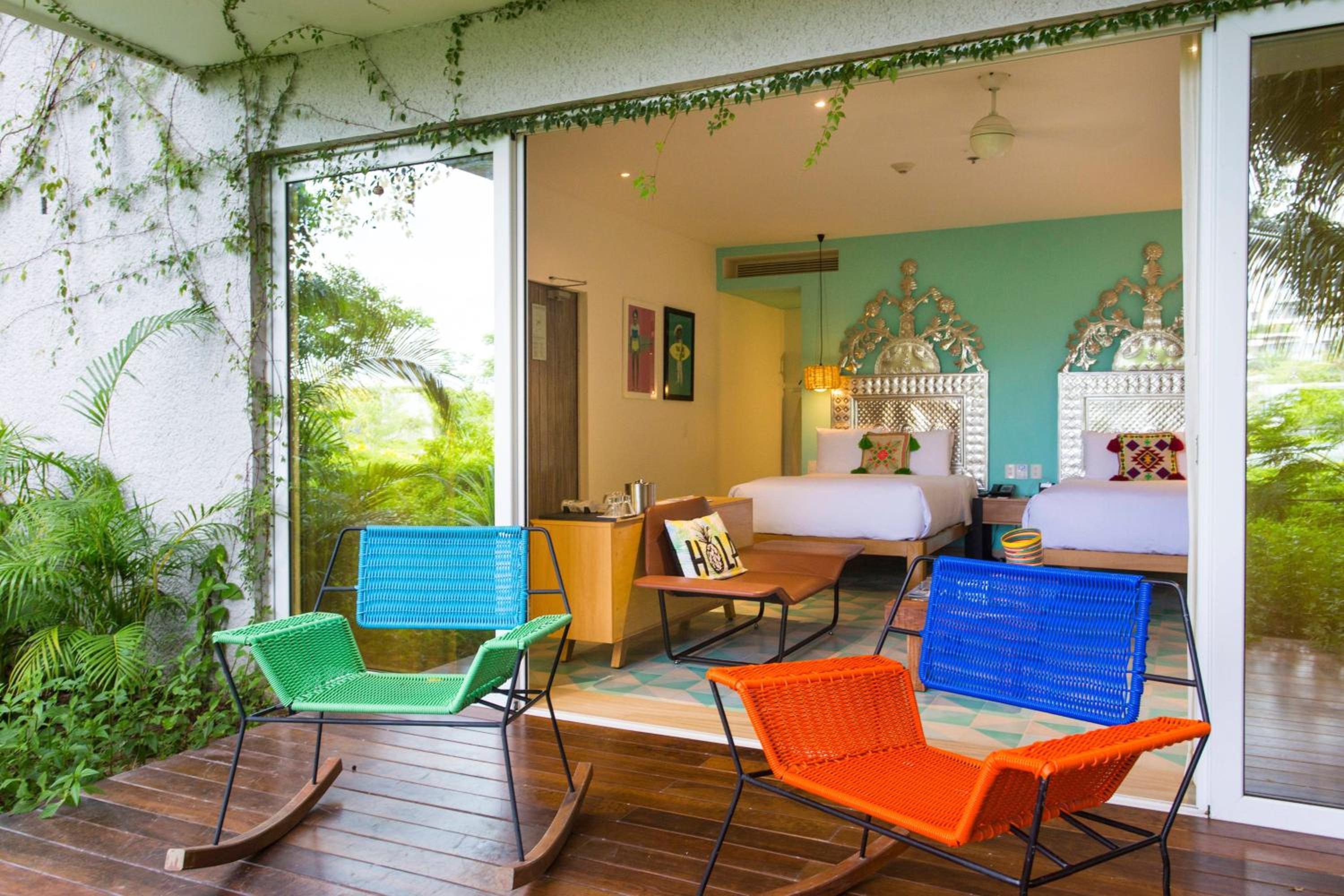 Standard Double Room with Two Double Beds, Balcony and Jungle View