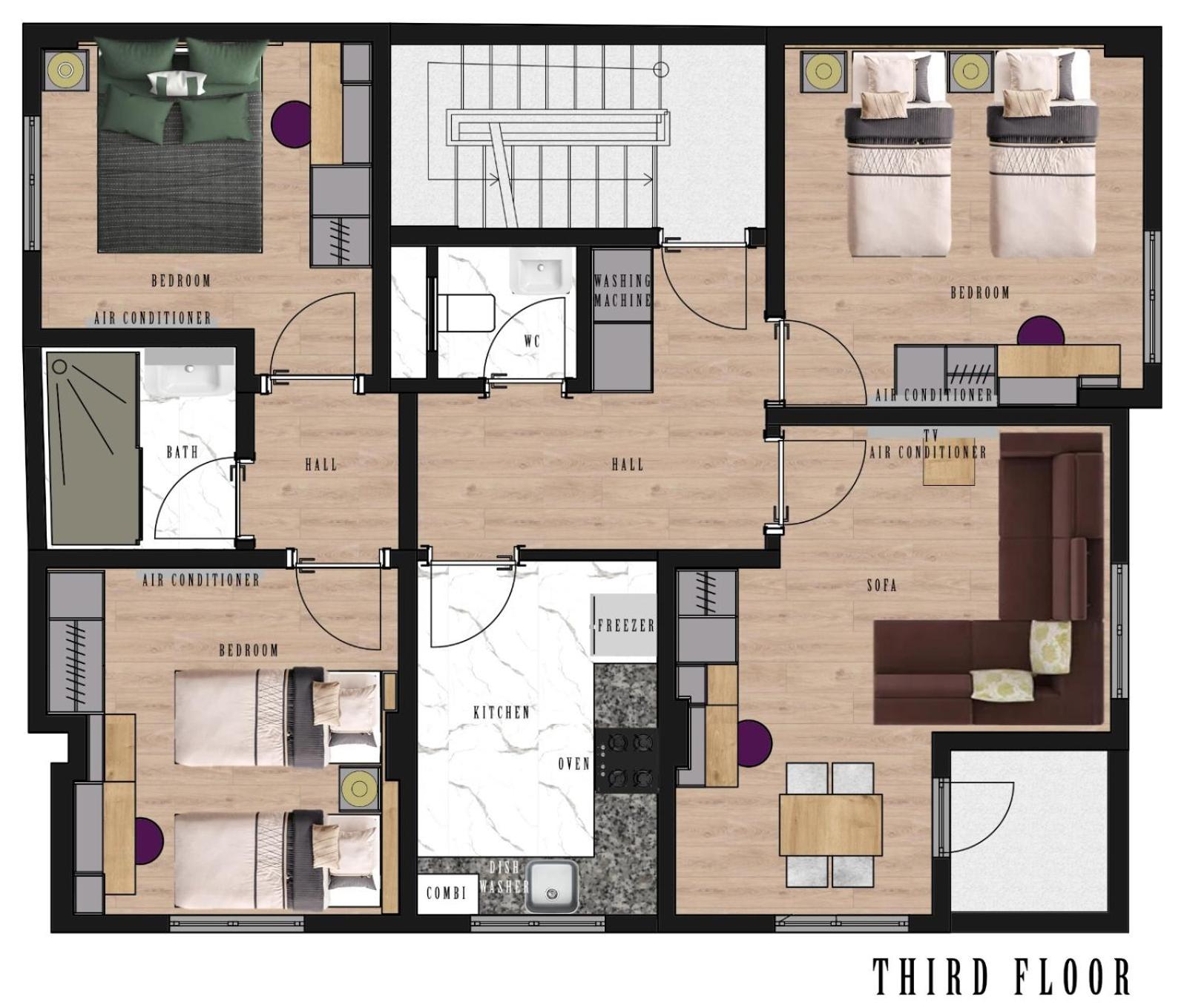 Three-Bedroom Apartment