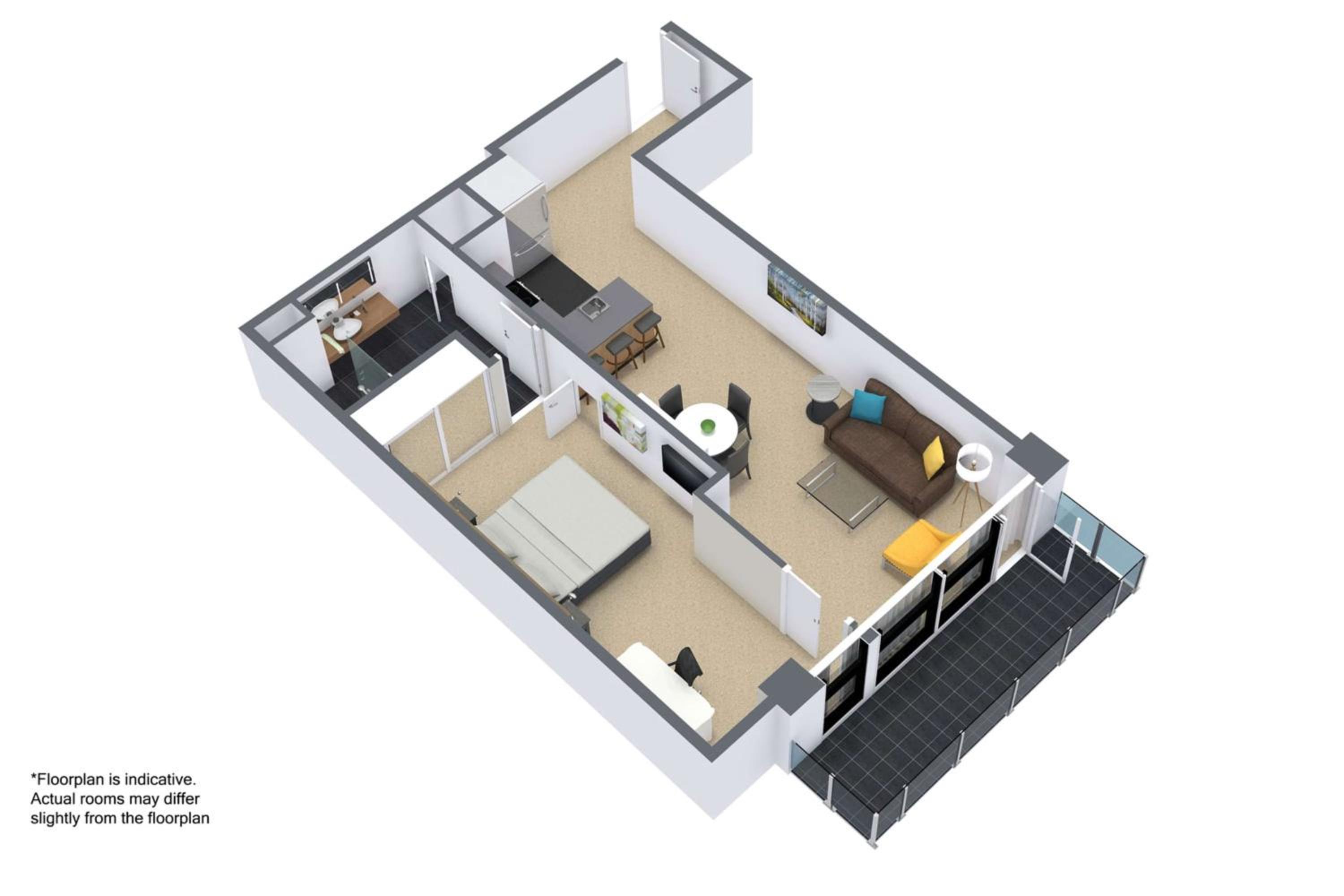 One-Bedroom Balcony Apartment - Photo 3