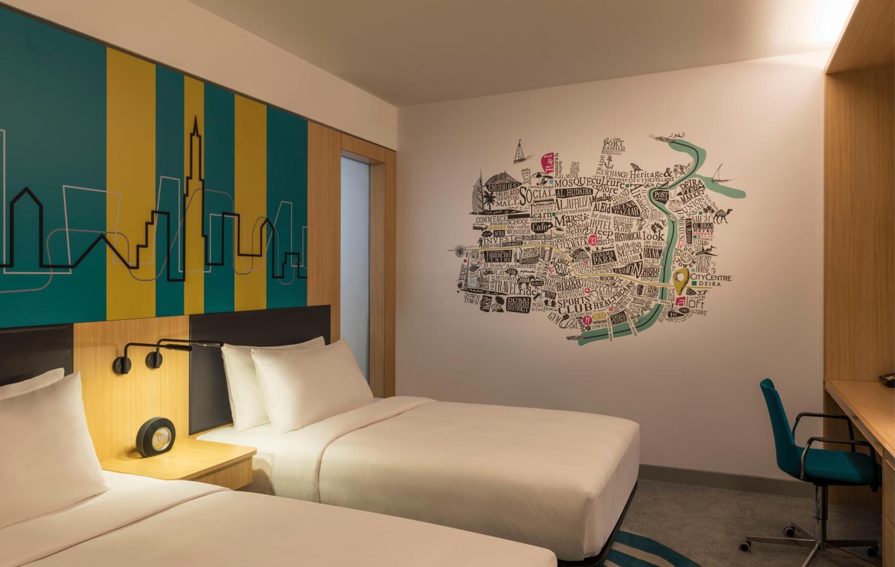 Aloft Room, Guest room,  Twin/Single Bed(s), City view photo 3