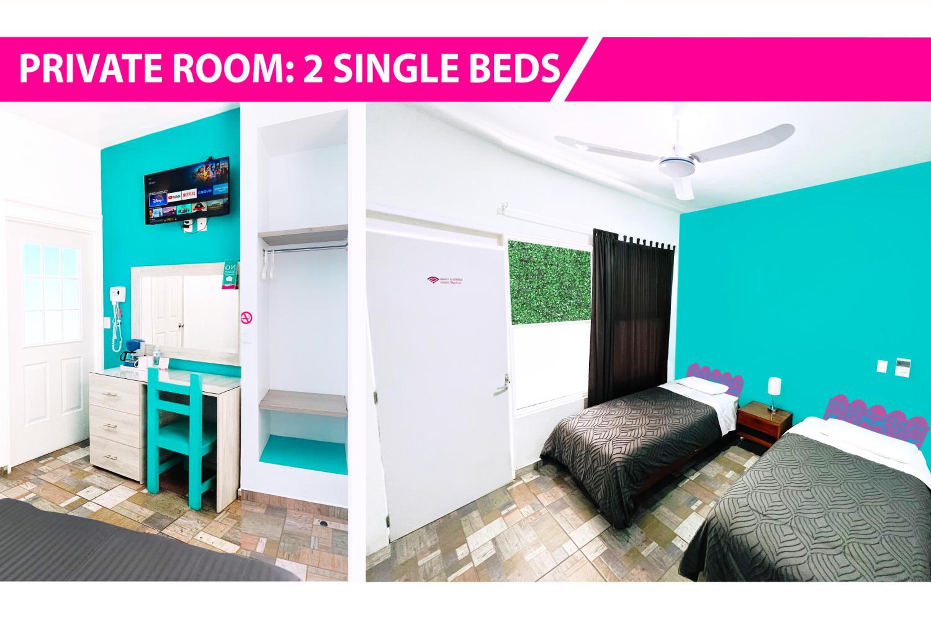 Room 2 People, 2 Single Beds