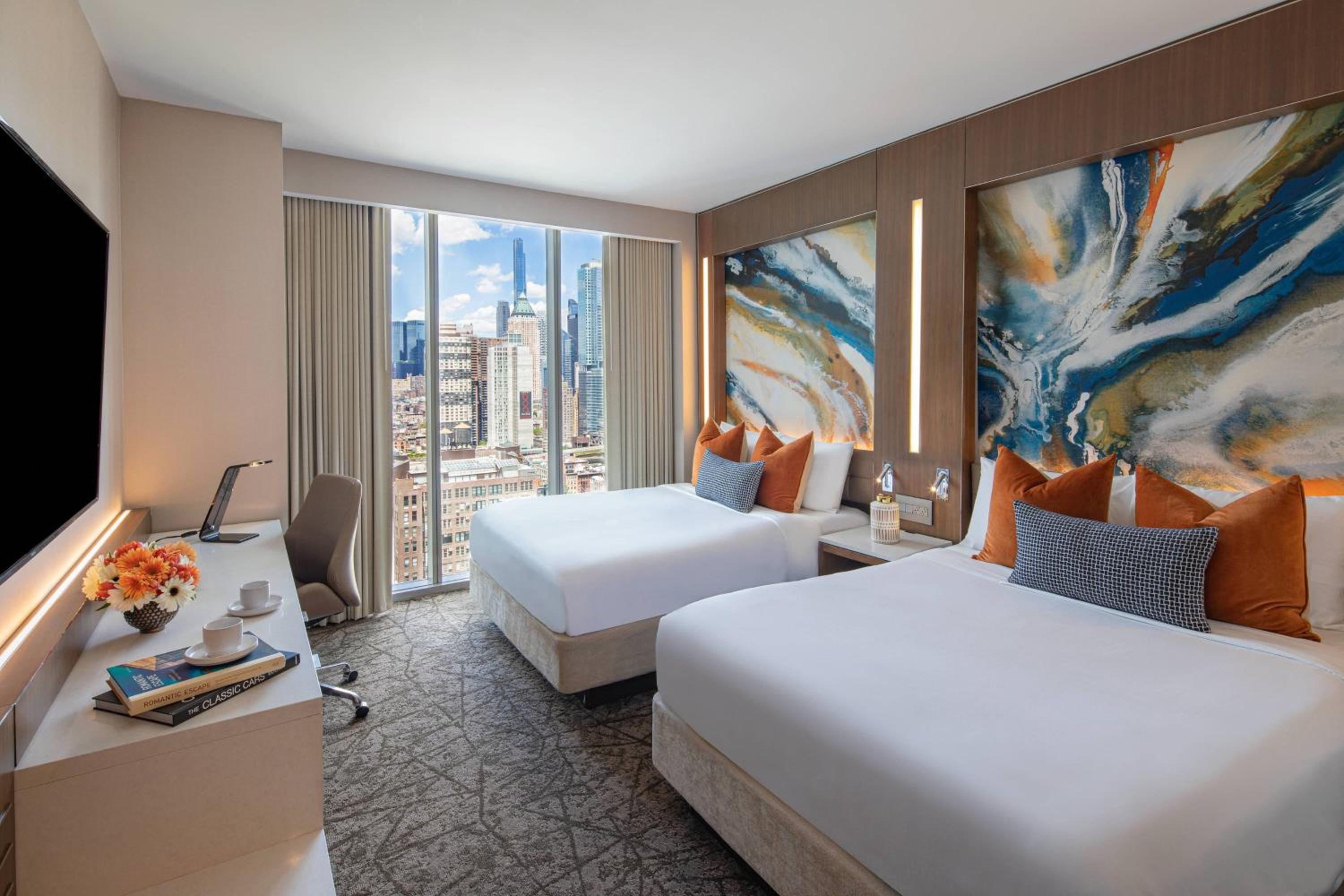 Queen Room with Two Queen Beds, City View, Roll-In Shower and High Floor - Mobility Access