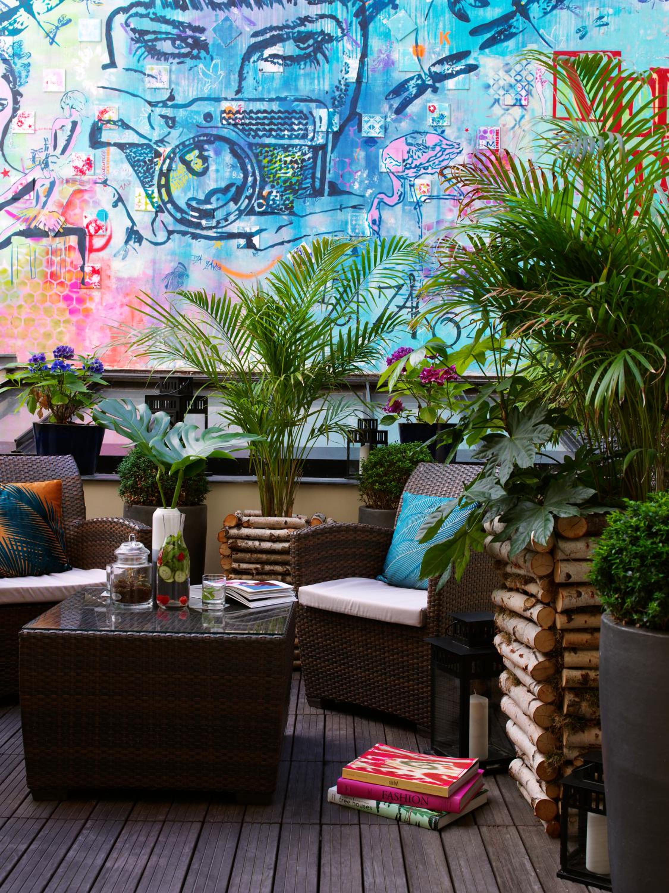 Patio Urbain avec Petit-Déjeuner et Balcon