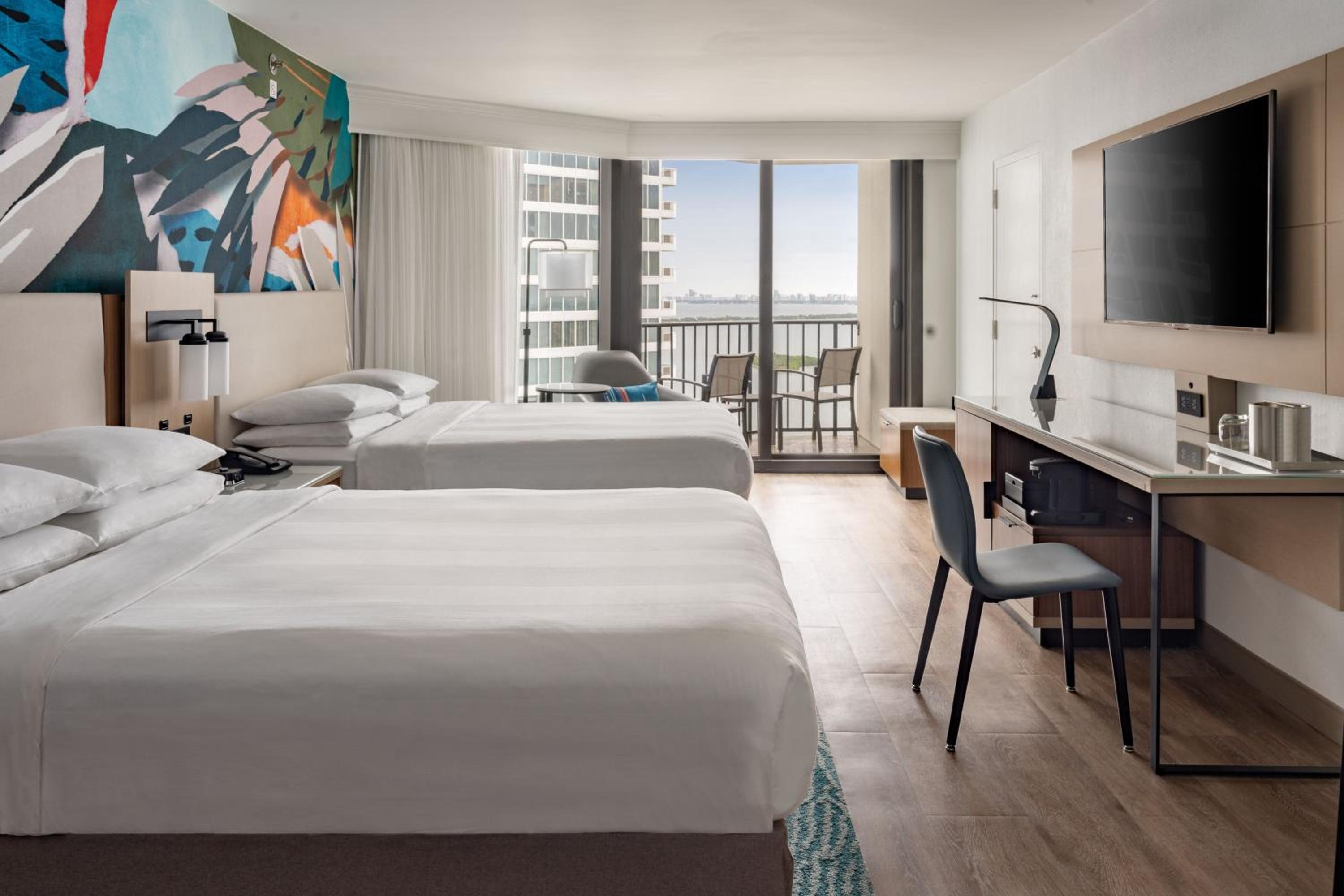 Queen Room with Two Queen Beds and Partial Bay View