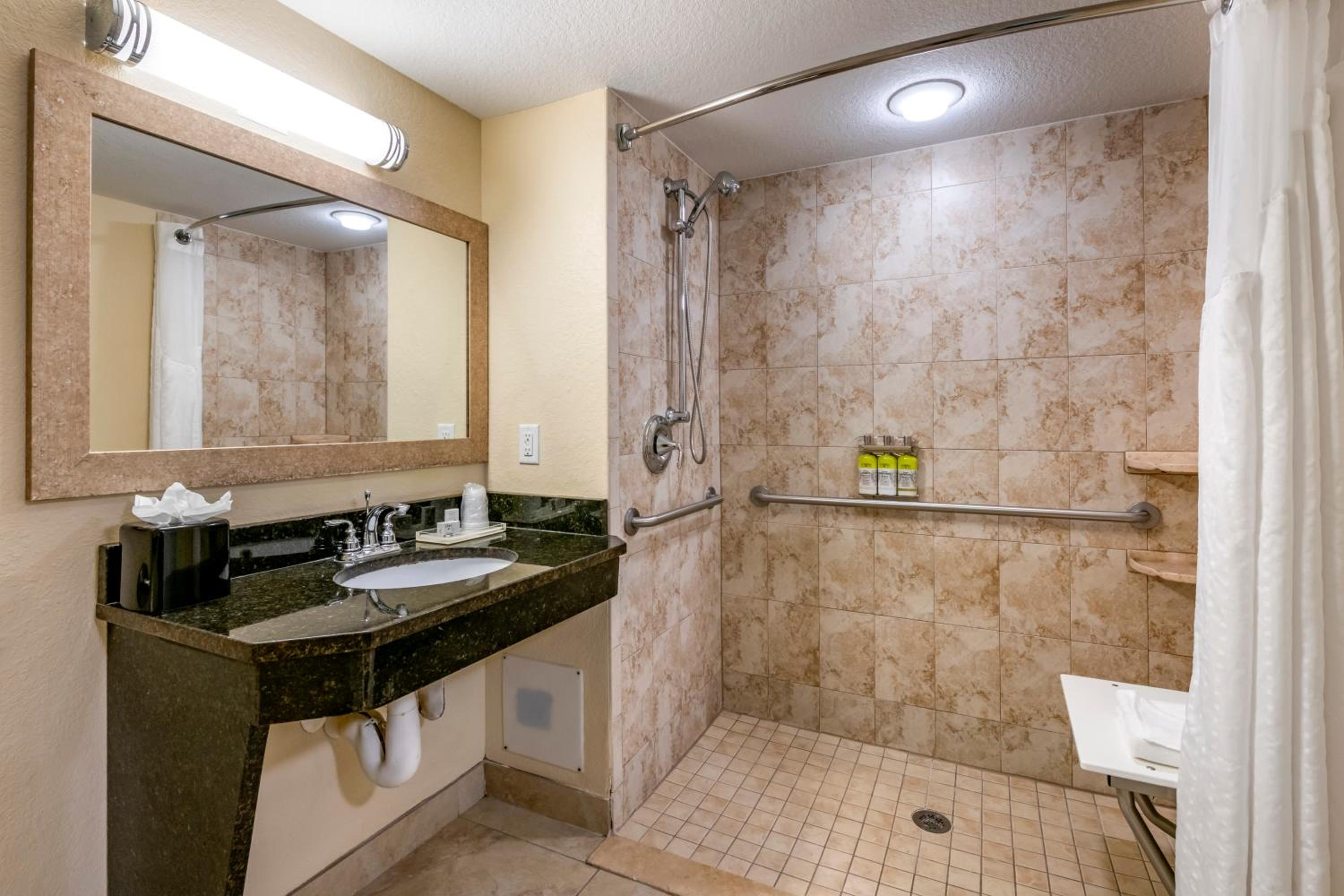 Queen Room with Two Queen Beds- Hearing Accessible Roll in Shower/Non-Smoking