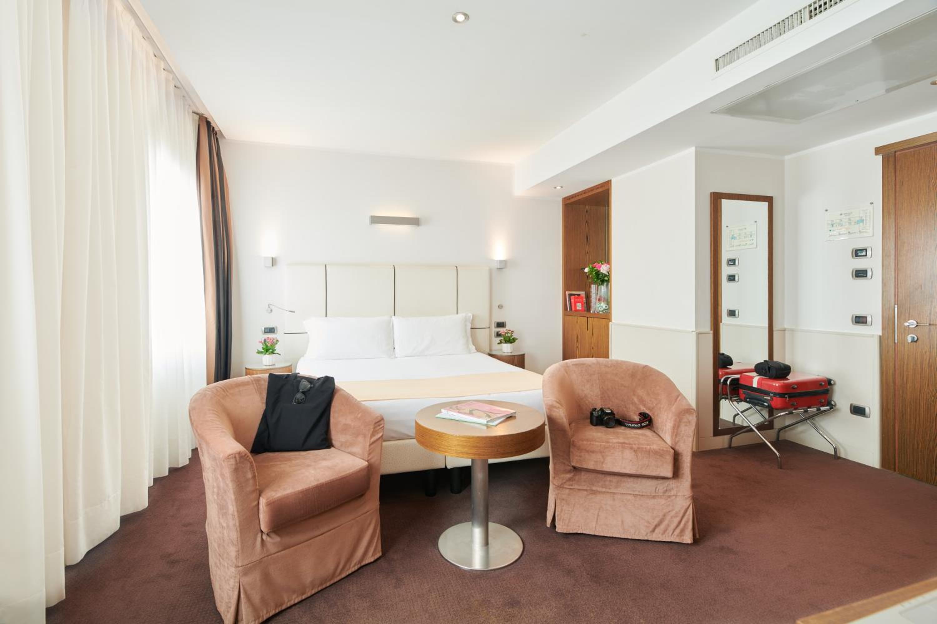 Relax in this cozy, stylish hotel room!