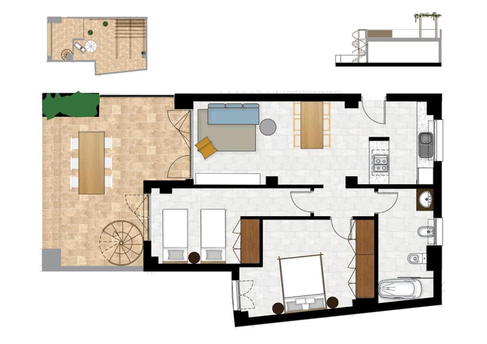 Apartamento en Ático de Dos Habitaciones Apartamento en Ático de Dos Habitaciones