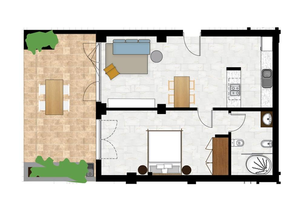 Apartamento de lujo de una habitación con balcón o terraza Apartamento de lujo de una habitación con balcón o terraza