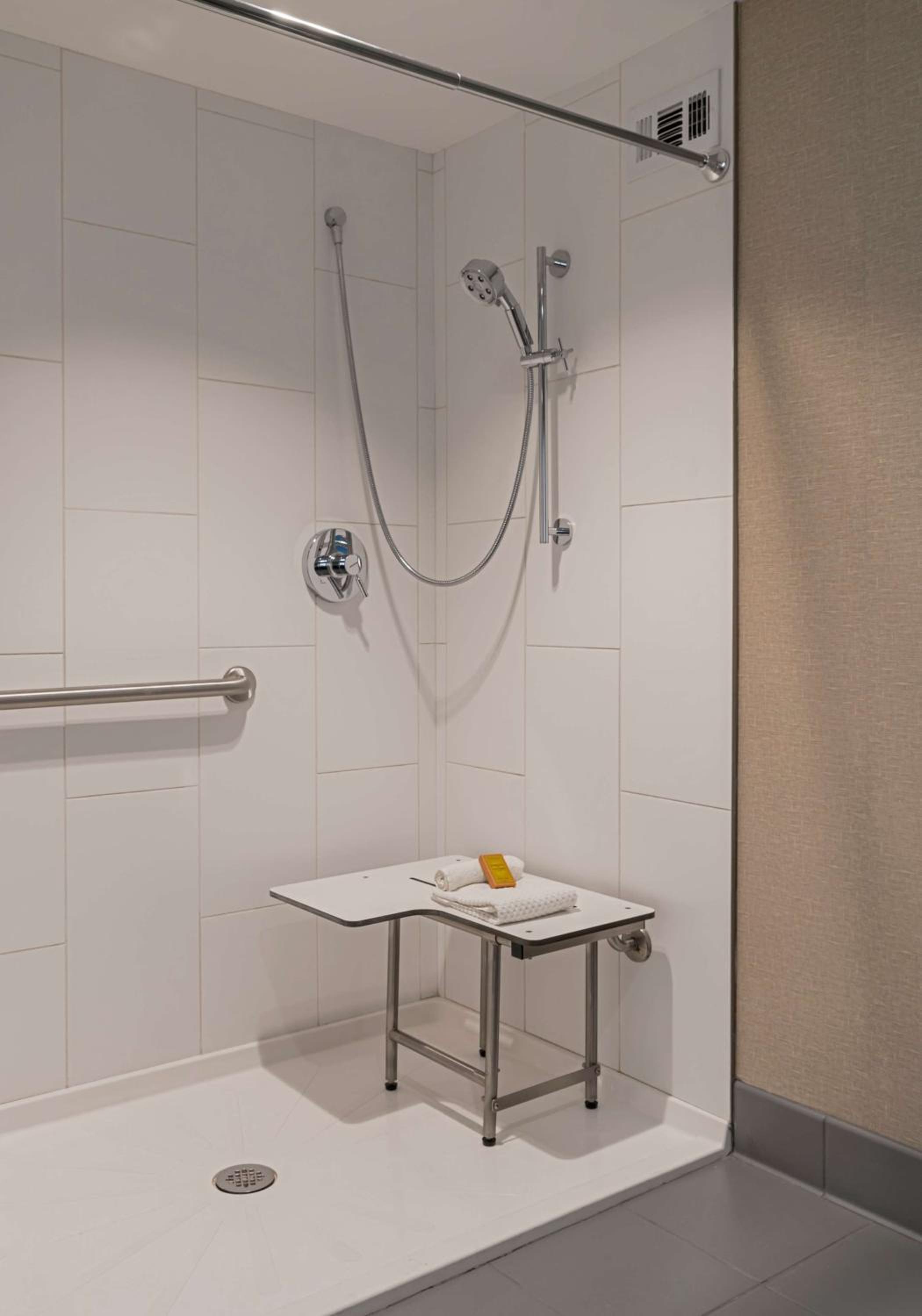 Double Room with Two Double Beds and Roll-In Shower - Mobility and Hearing Access