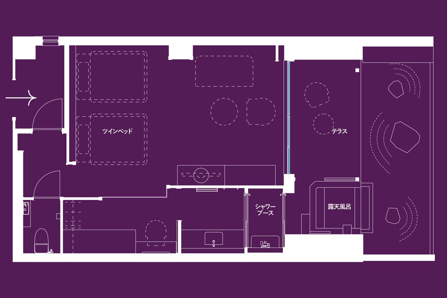 Twin Room with open-air bath & terrace TYPE A - Non-Smoking (Lower ground floor) photo 2
