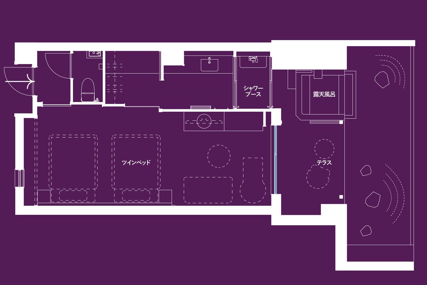 Twin Room with open-air bath & terrace TYPE C - Non-Smoking (Lower ground floor) photo 2