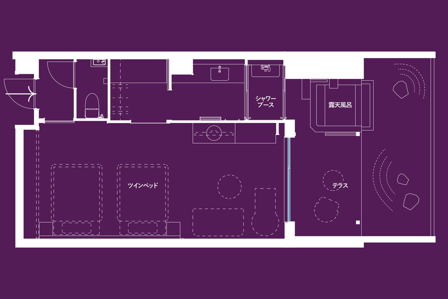 Twin Room with open-air bath & terrace TYPE B - Non-Smoking (Lower ground floor) photo 2