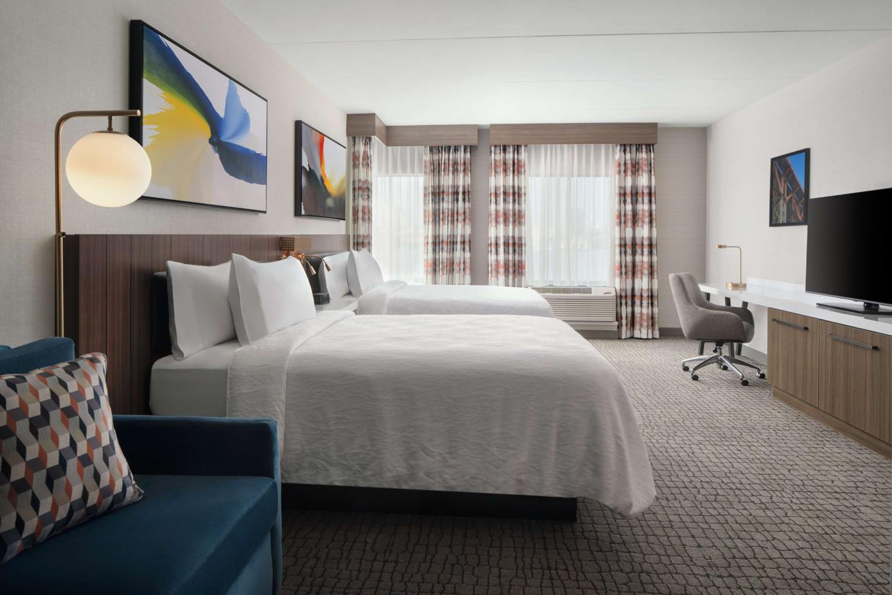 Queen Room with Two Queen Beds and Kitchenette at Hilton Garden Inn Camden Waterfront Philadelphia in Camden