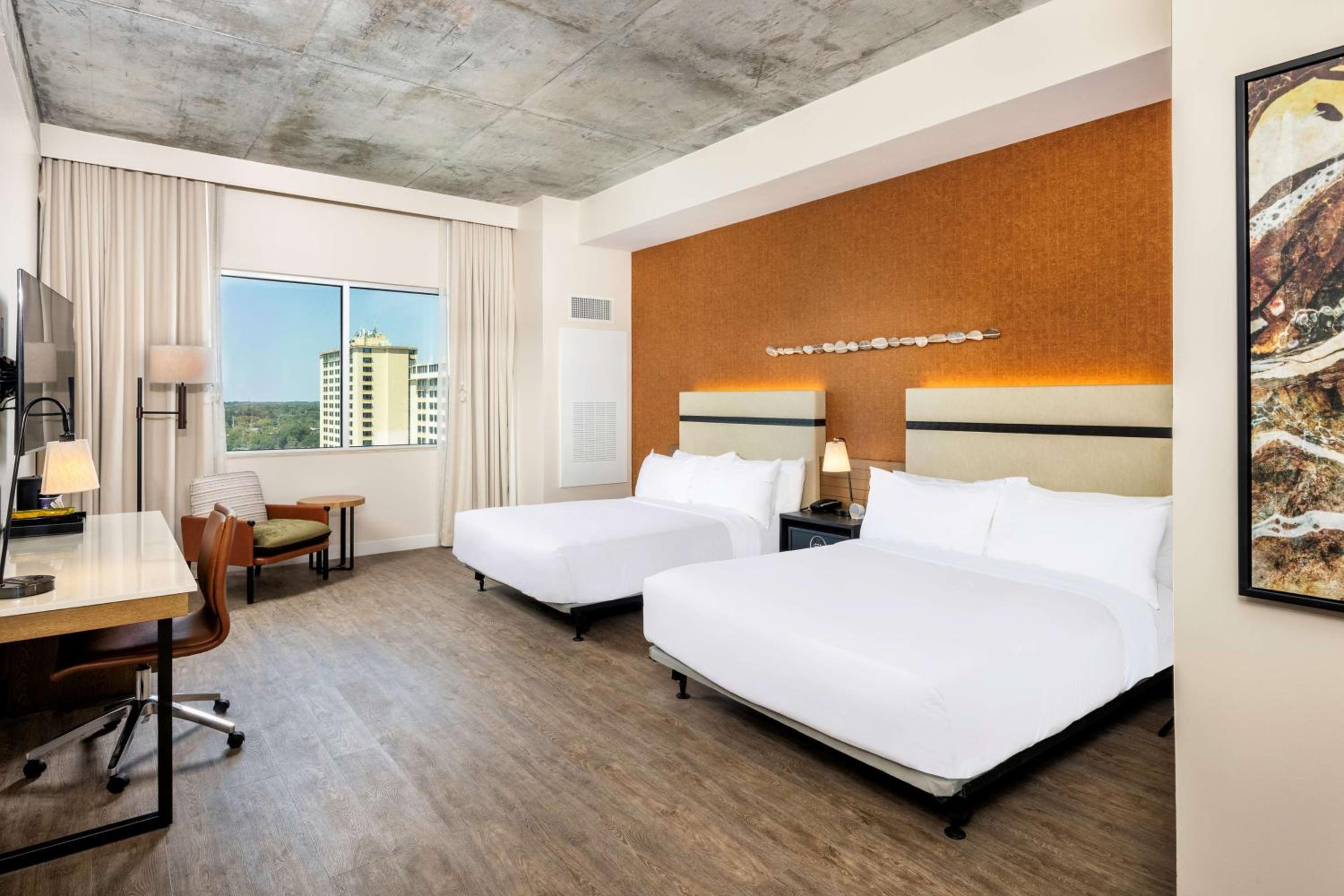 Queen Room with Two Queen Beds, City View and Roll-in Shower - Mobility and Hearing Access - Photo 1