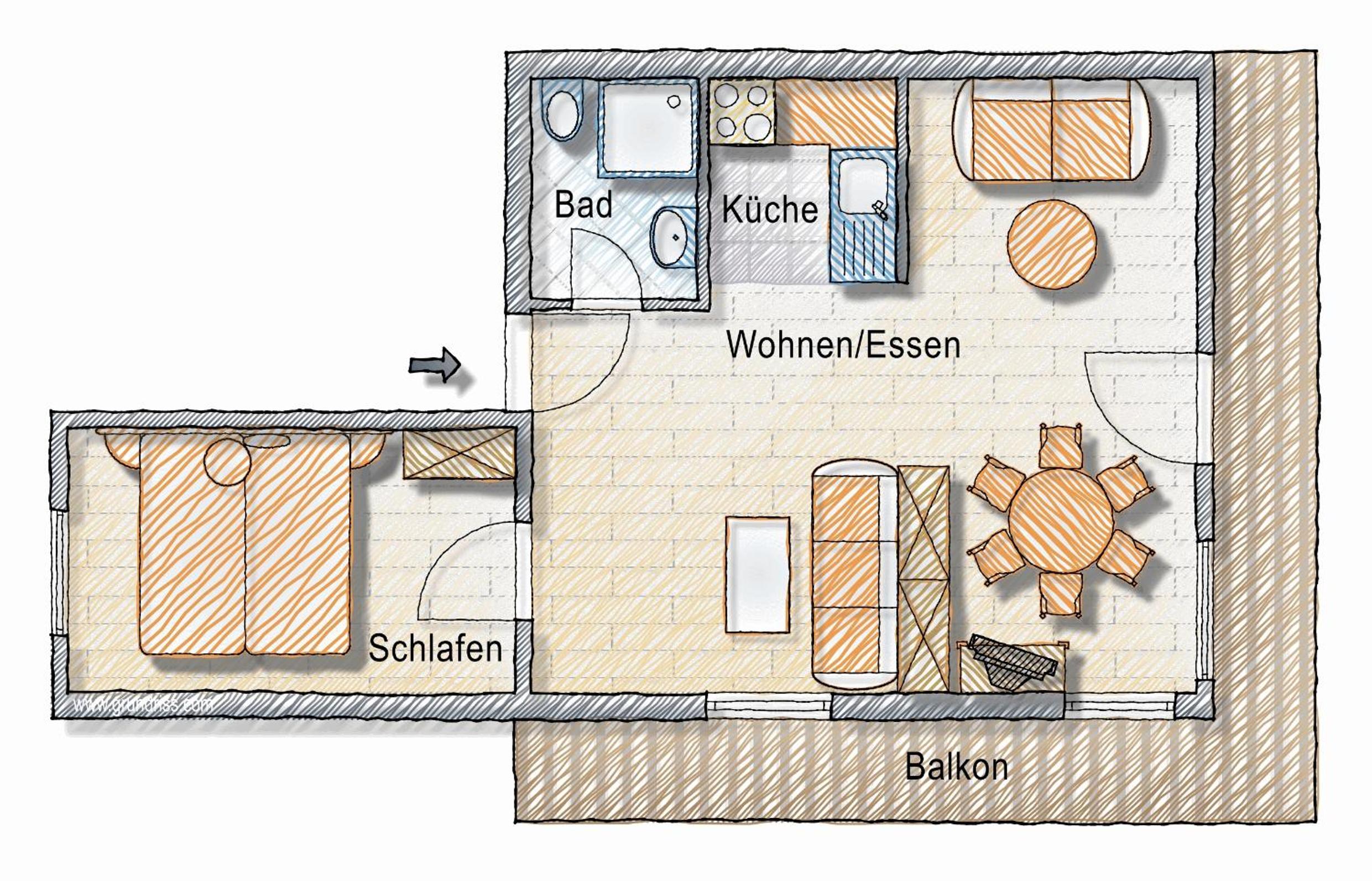One-Bedroom Apartment with Balcony photo 2