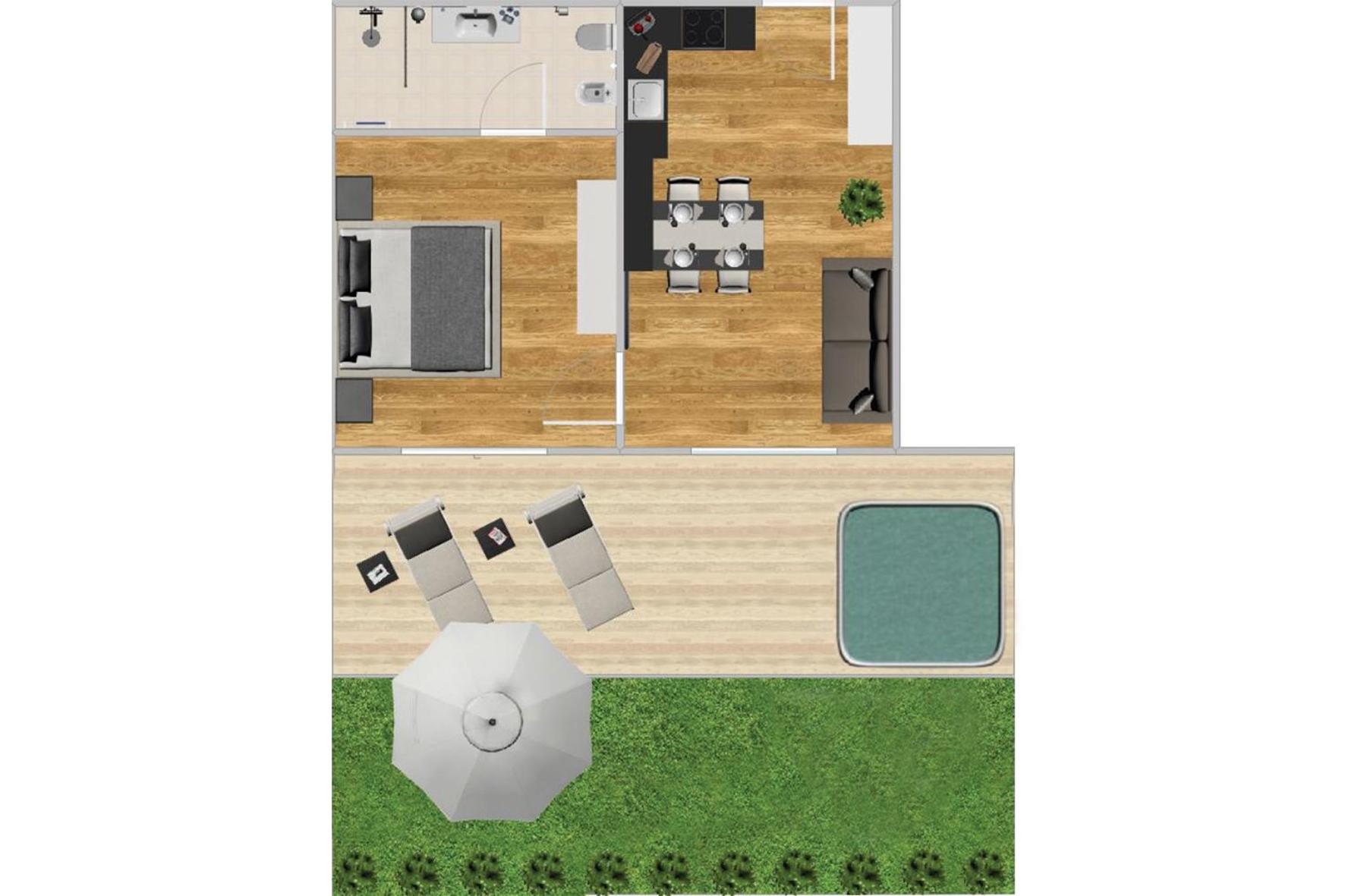 Deluxe Apartment with Garden View