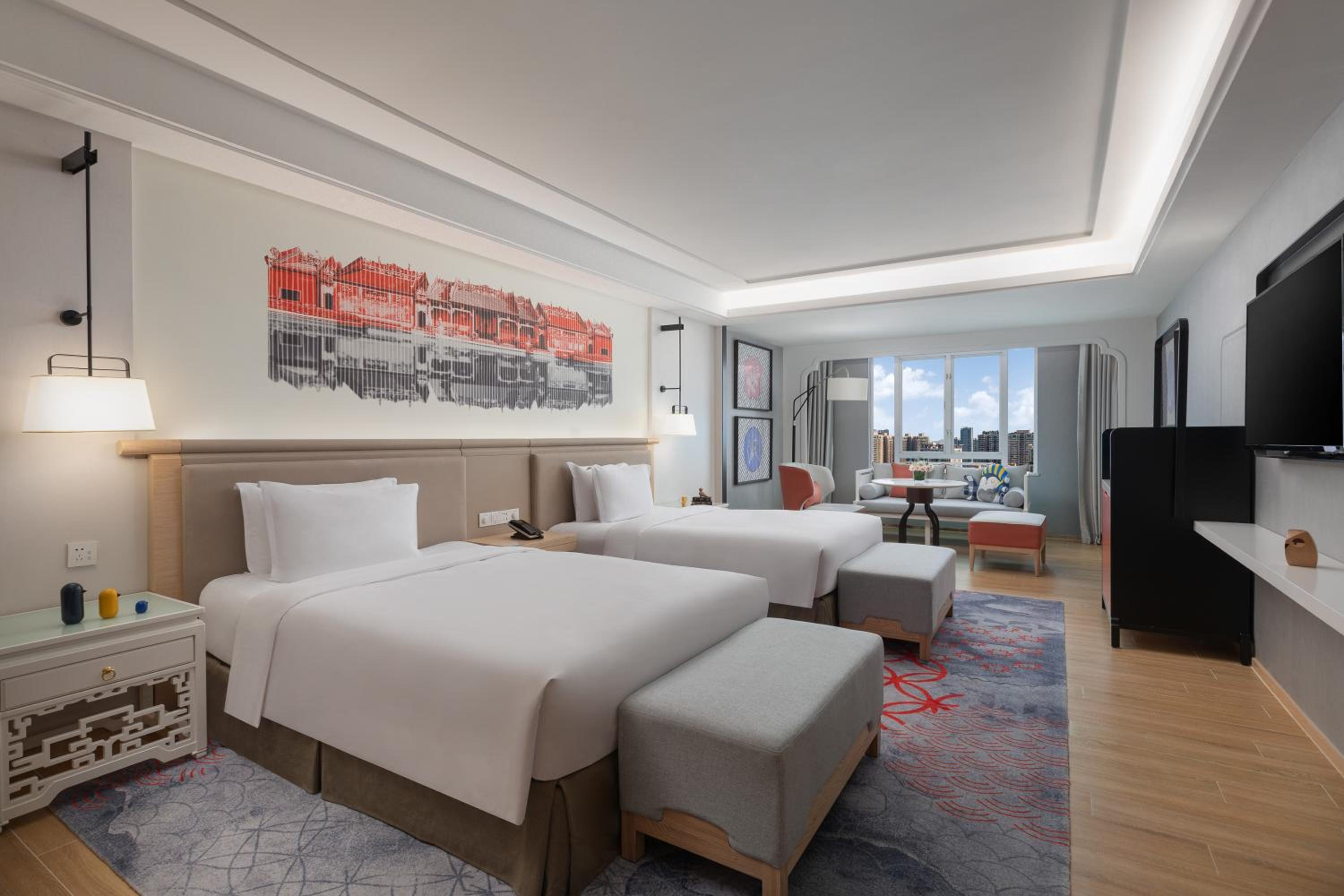 Grand Lingnan Theme Room with Two Twin Beds