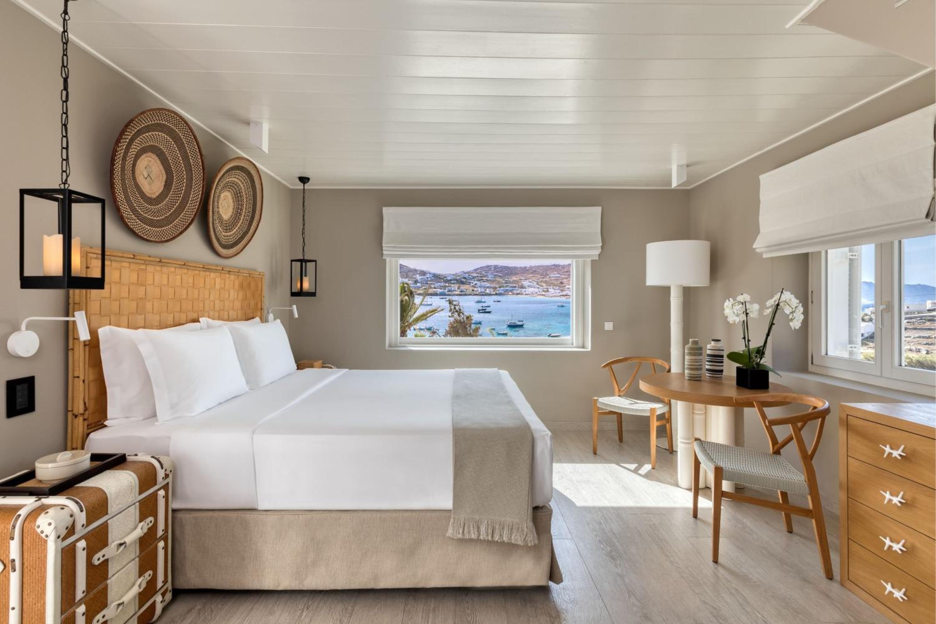 Cottage Traditionnel Mykonien avec 1 Lit King-Size et Canapé-Lit - Vue sur Mer