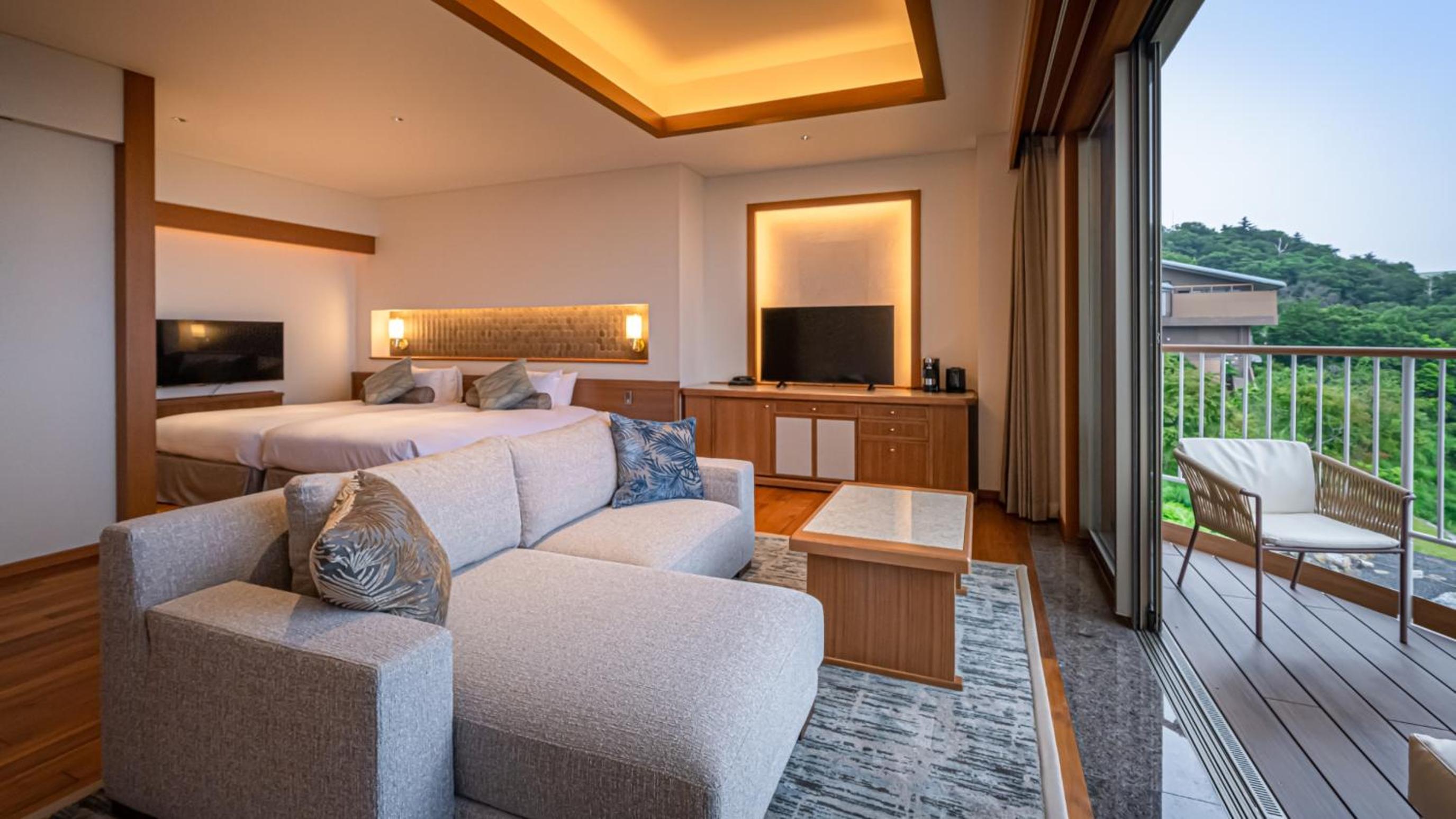 Deluxe Terrace Twin A2 with Open-Air Hot Spring Bath - 3th Floor (West Building)