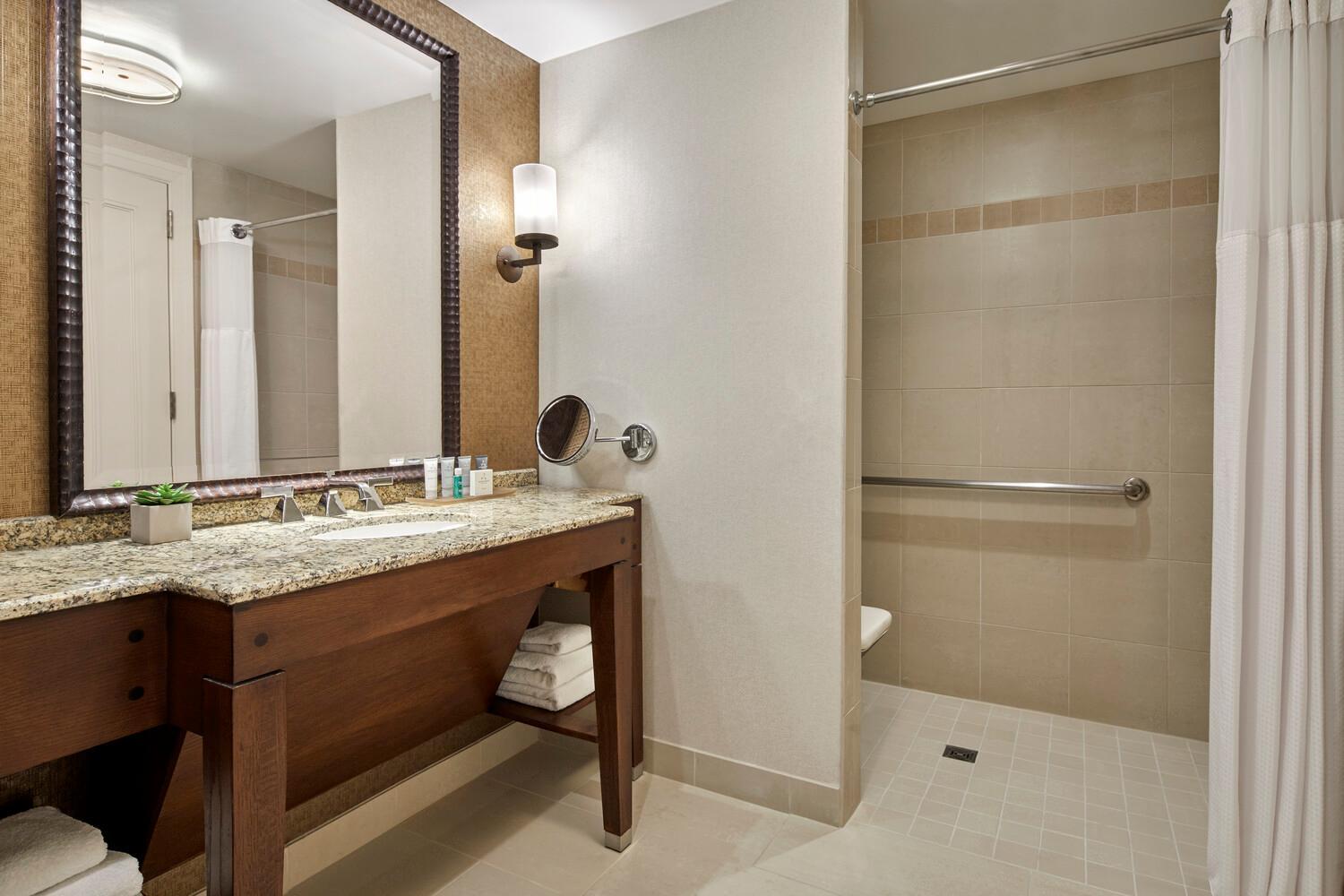 King Room with Roll-In Shower and Juliet Balcony - Mobility and Hearing Accessible thumbnail 6