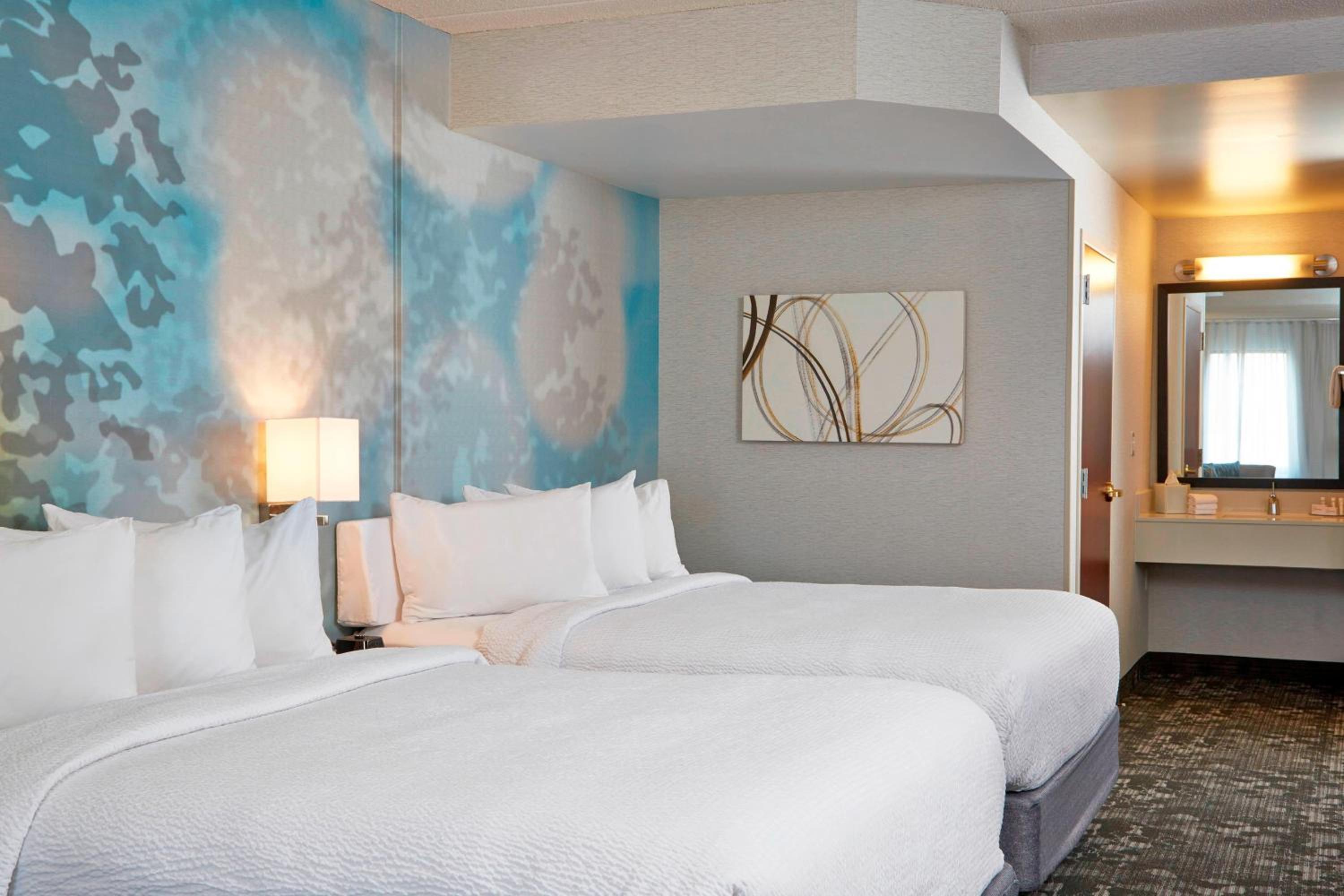 Queen Room with Two Queen Beds and Adapted Tub - Mobility and Hearing Accessible at Courtyard by Marriott Bloomington Mall of America in Bloomington