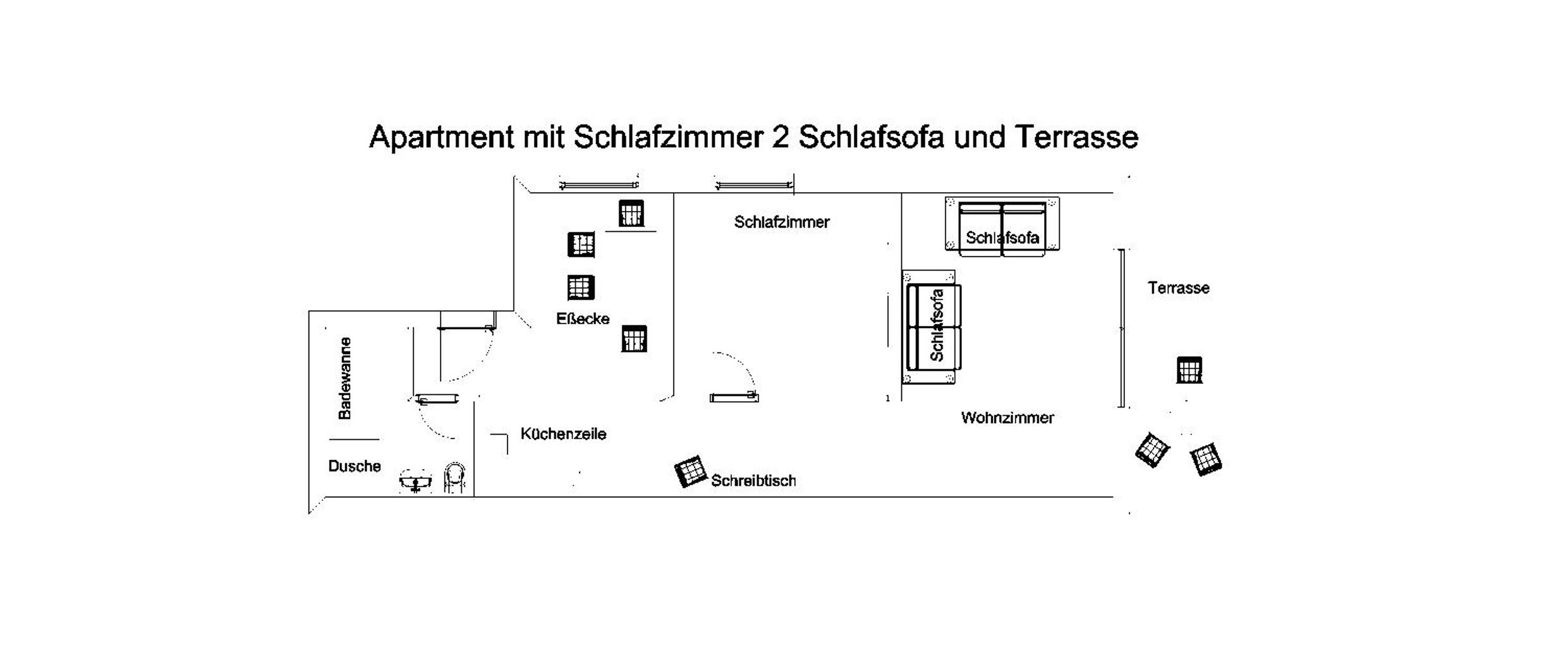 One-Bedroom Apartment with Sofa Bed and Terrace