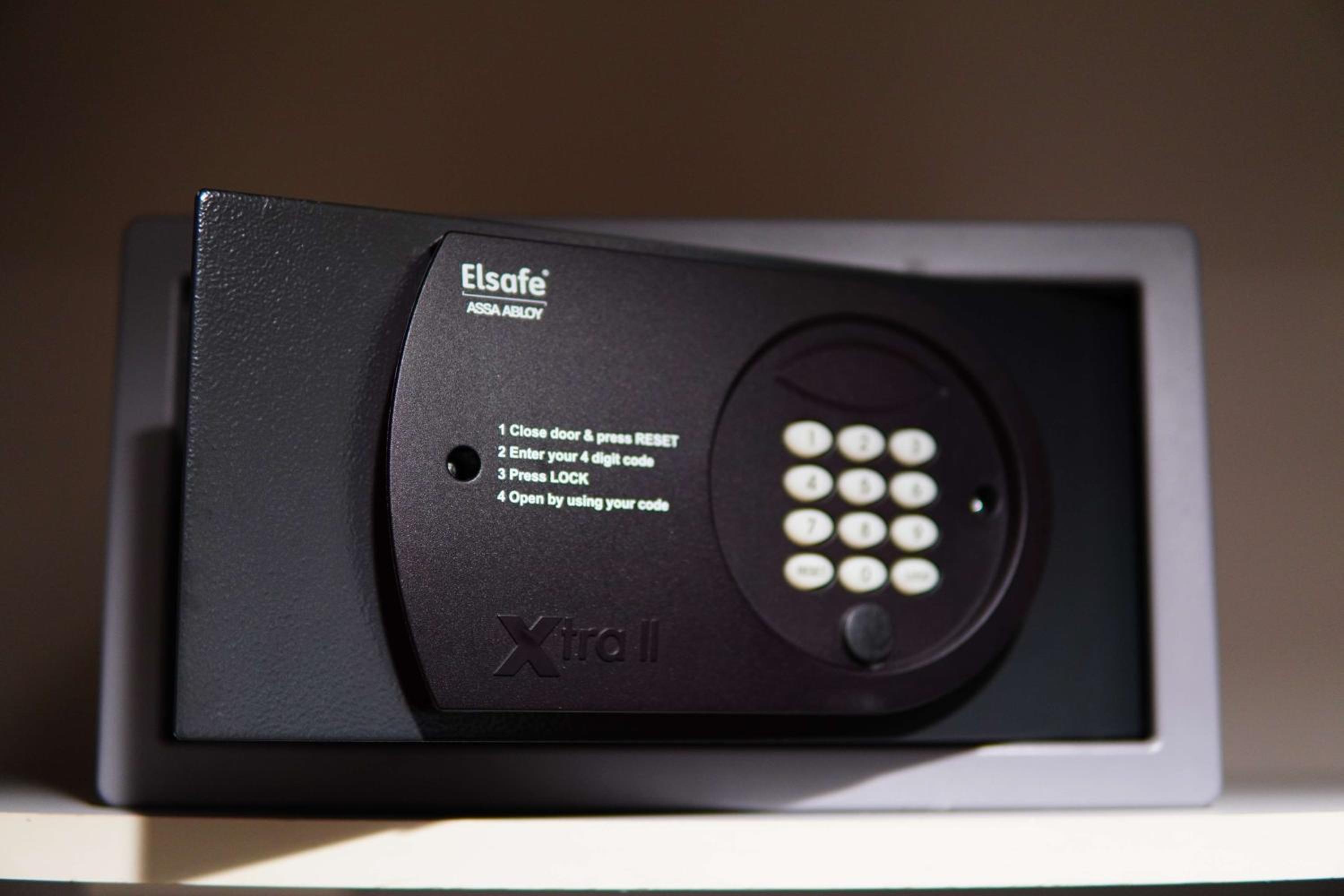closeup of the electronic keypad on top of it