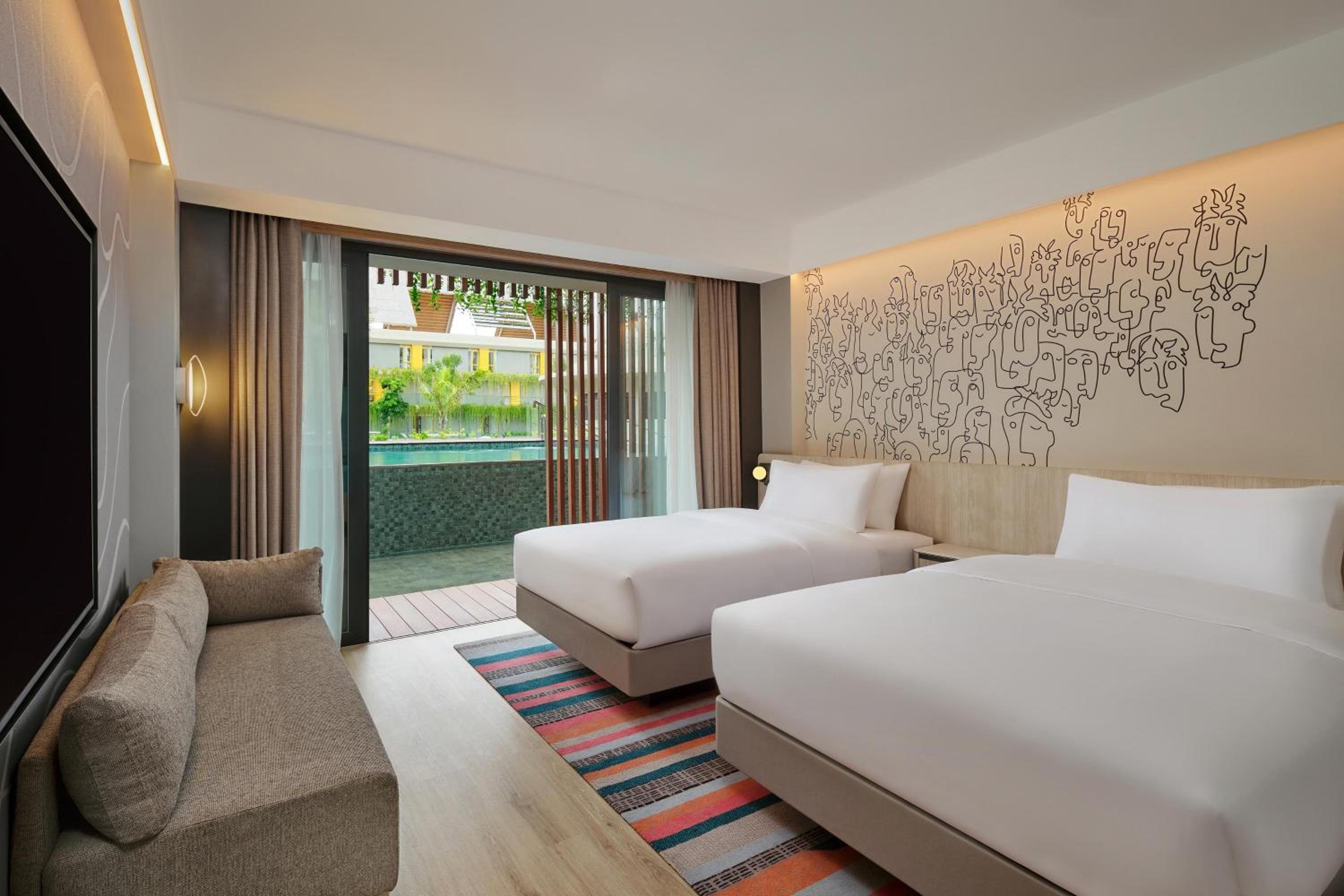 Aloft Pool Terrace, 2 Double Beds (maximum capacity 2 adults & 2 children below 12 y.o.)