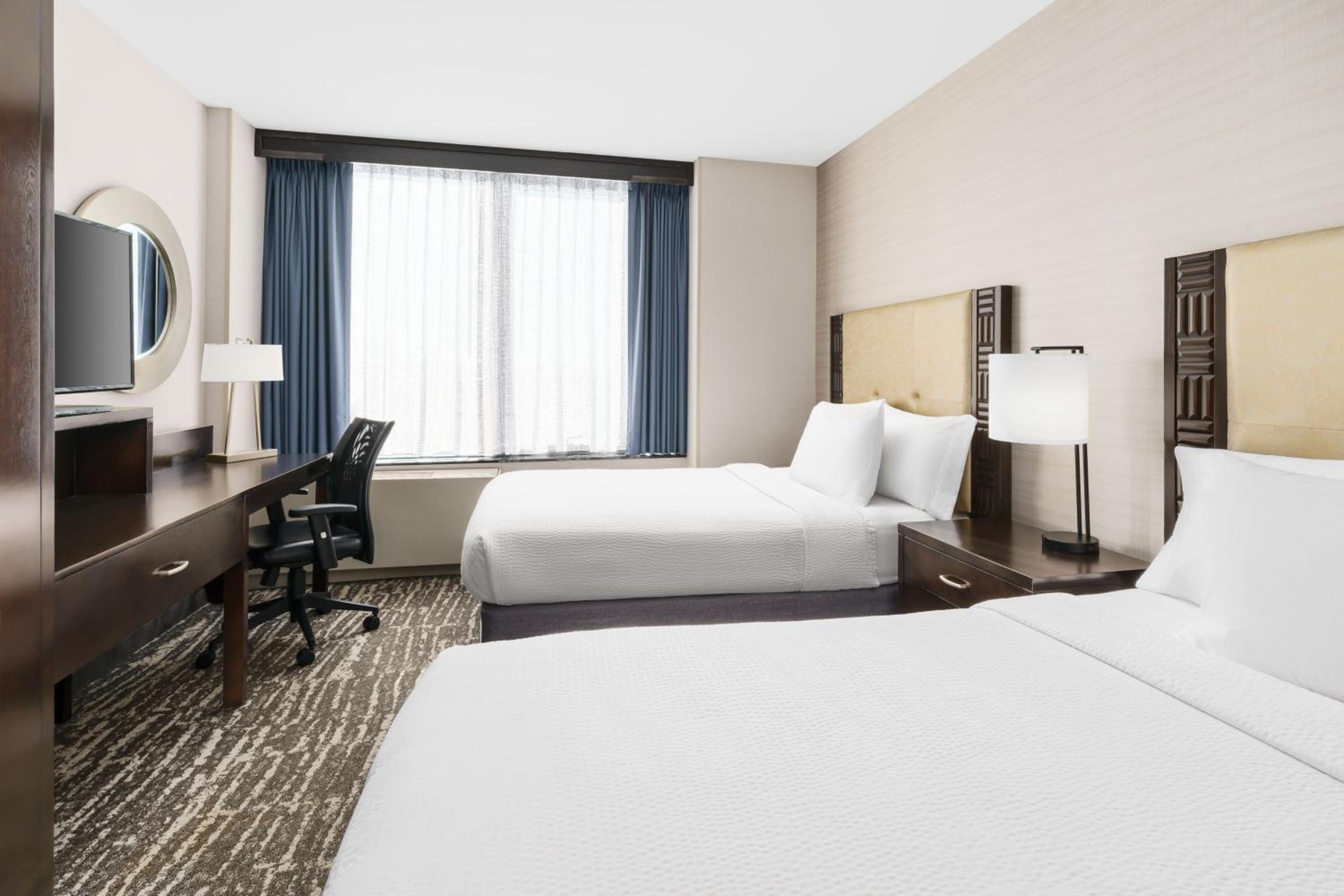 Double Room with Two Double Beds, Roll-In Shower and Transfer Shower - Mobility Access/Hearing Accessible
