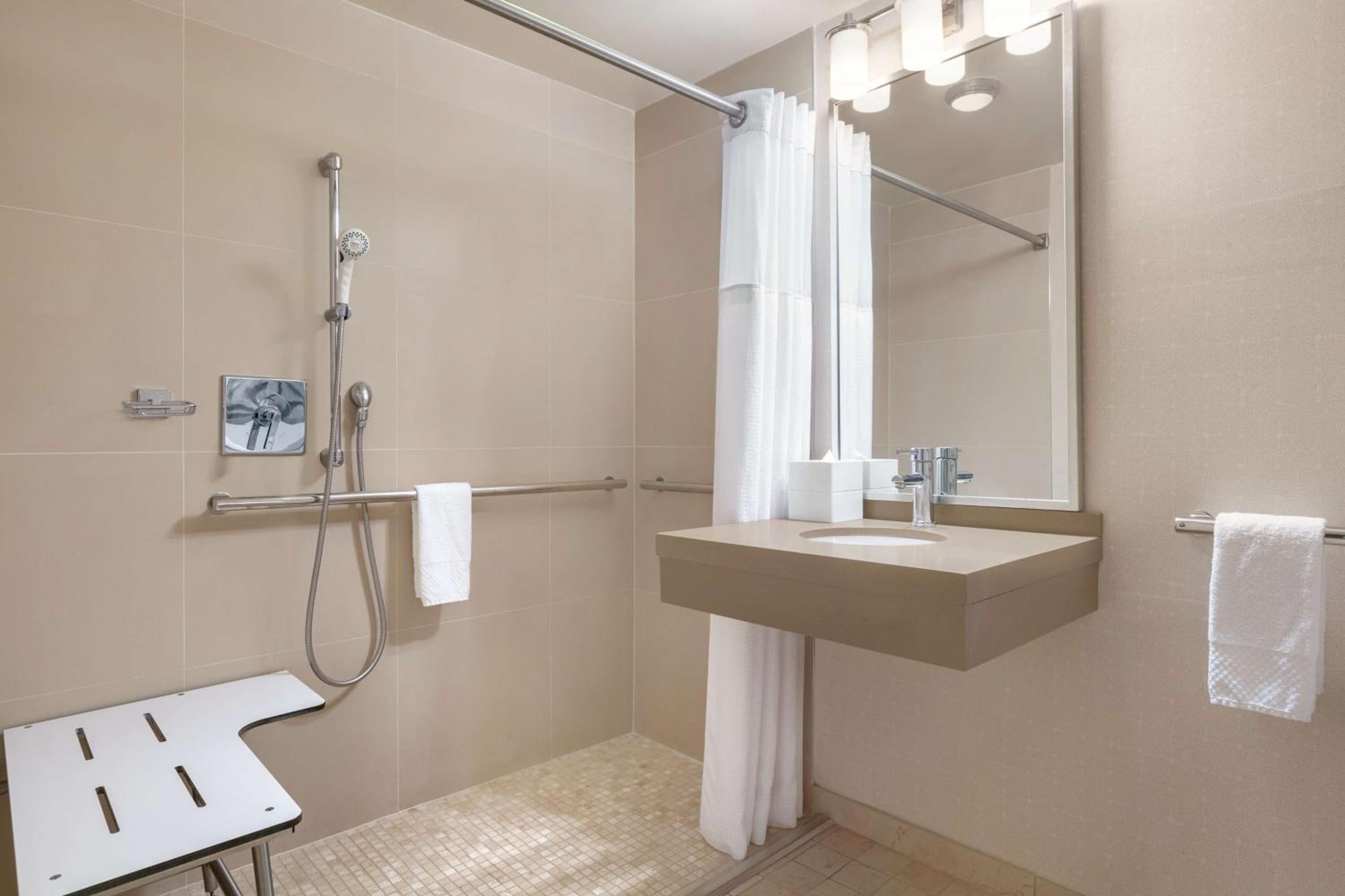 Queen Room with Two Queen Beds and City View - Mobility Accessible/Roll-In-Shower