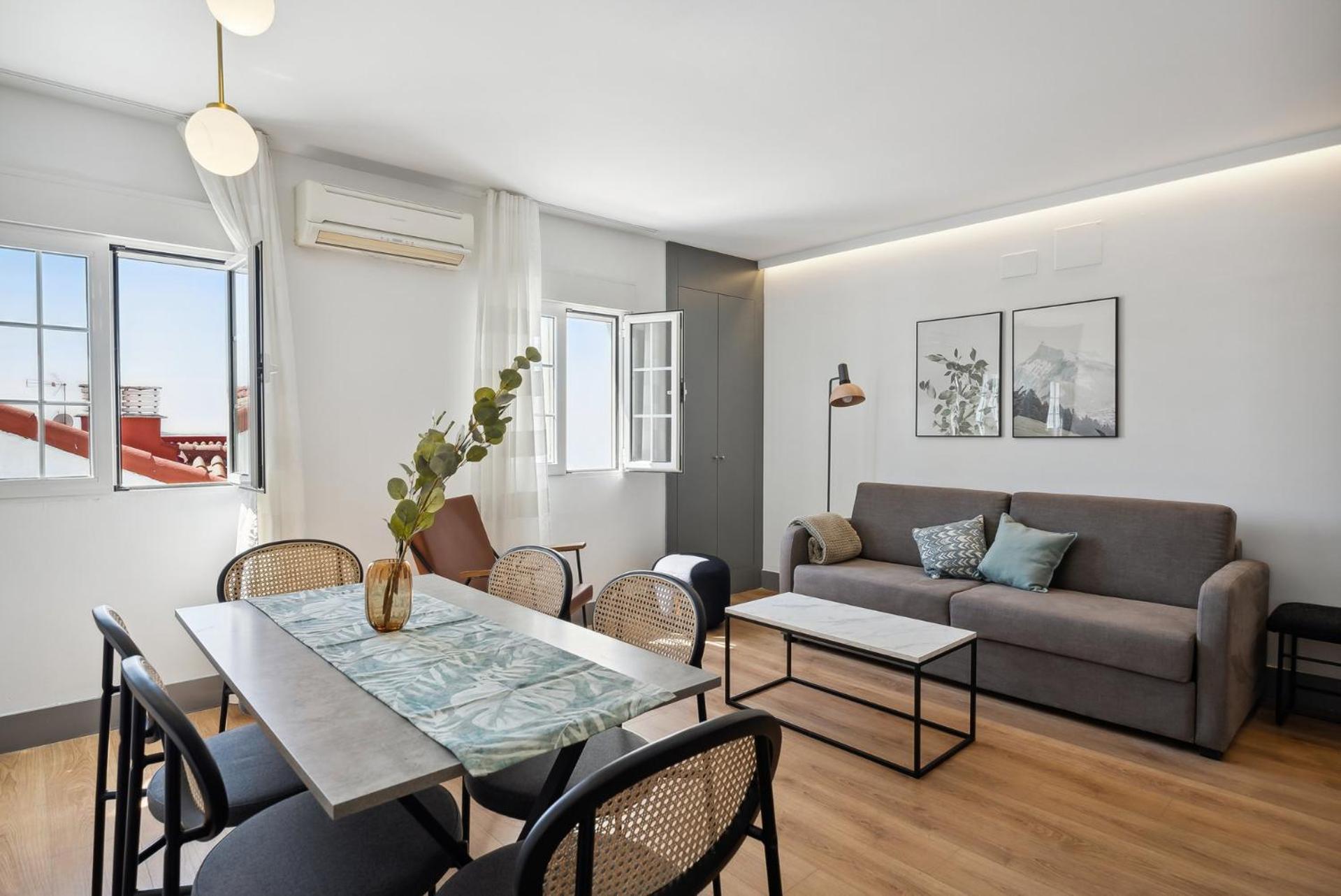 Apartamento de confort de dos habitaciones con sofá cama