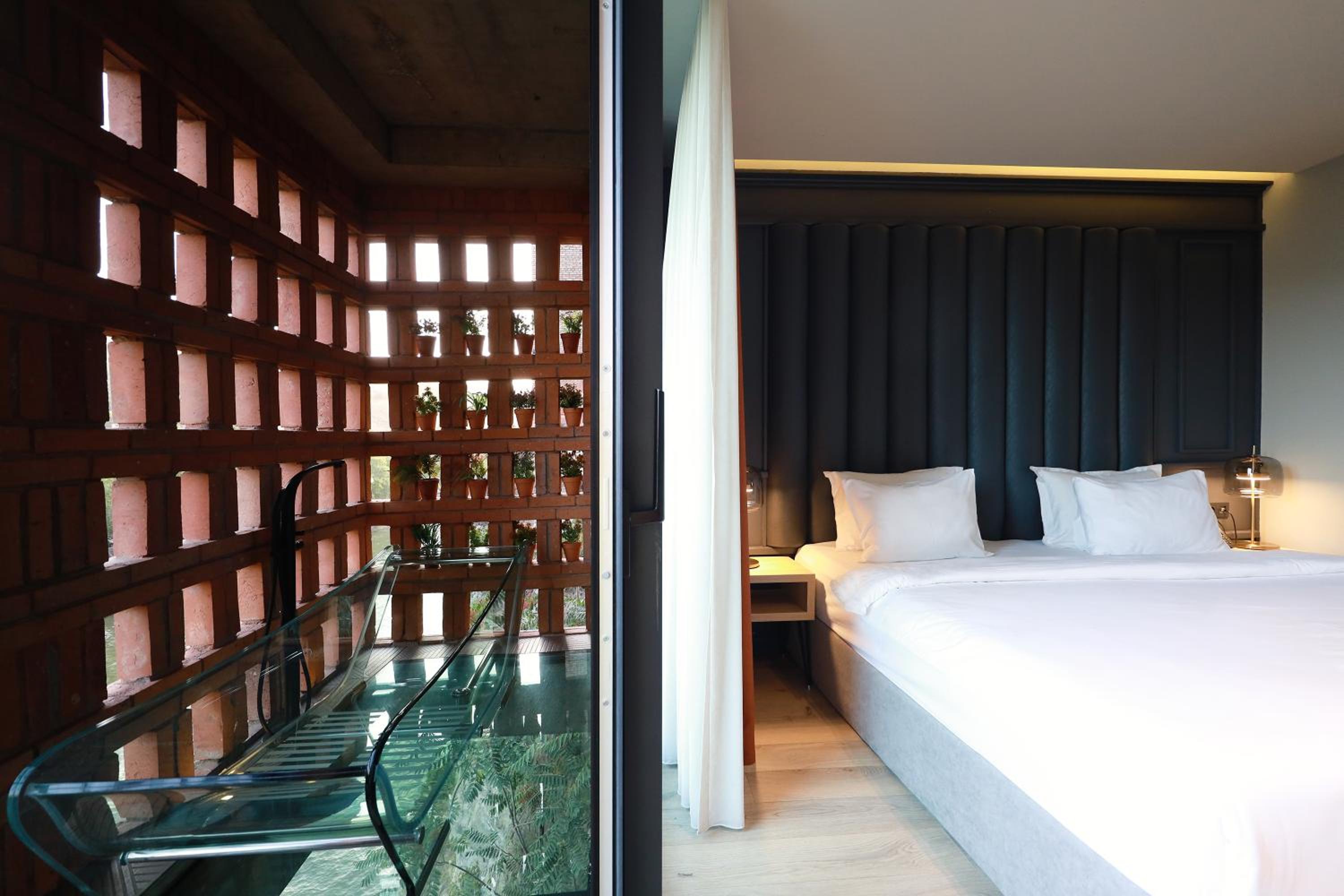 Glass Room with Bathtub