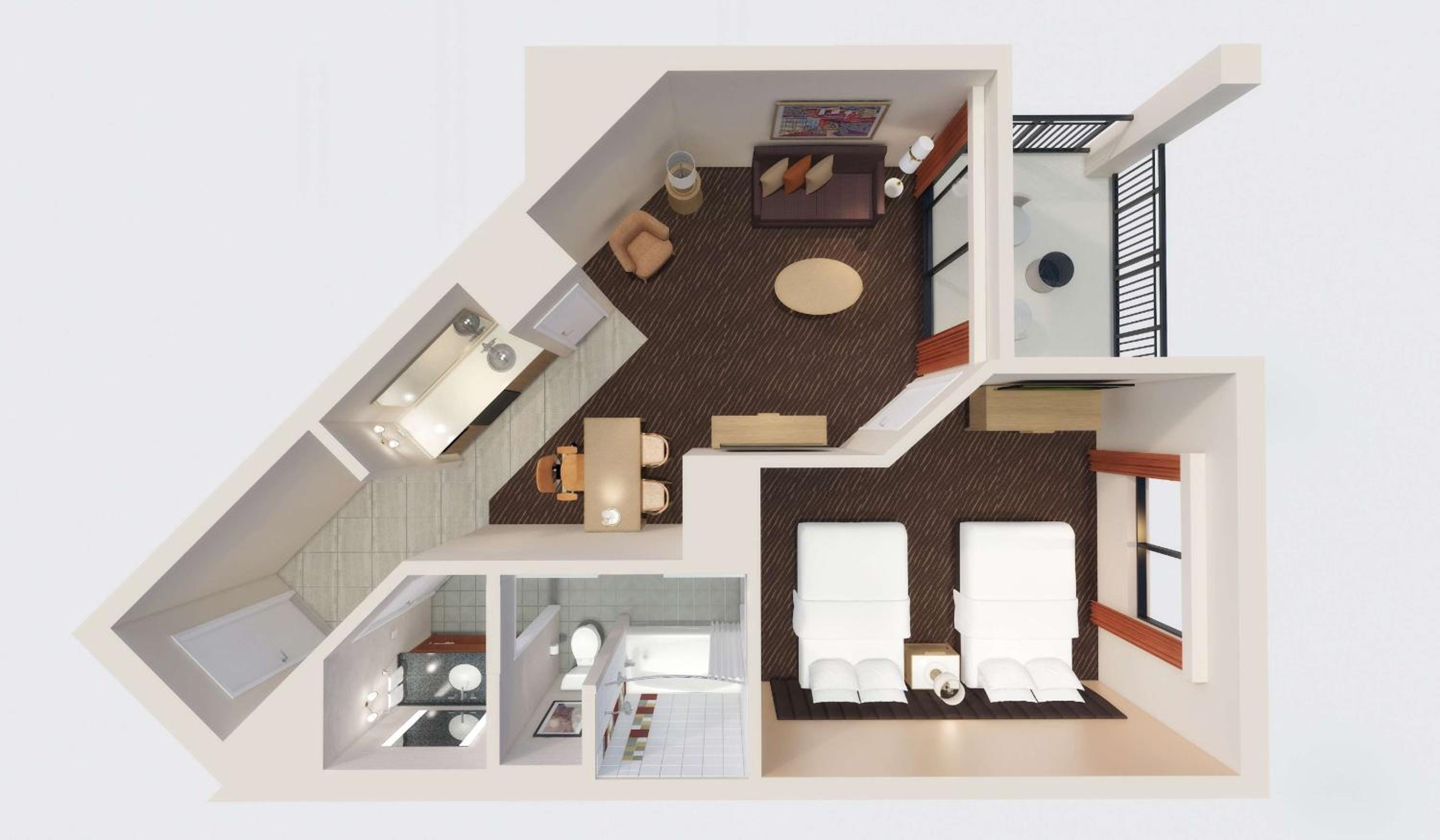 Suite with Two Double Beds and Balcony - Photo 3