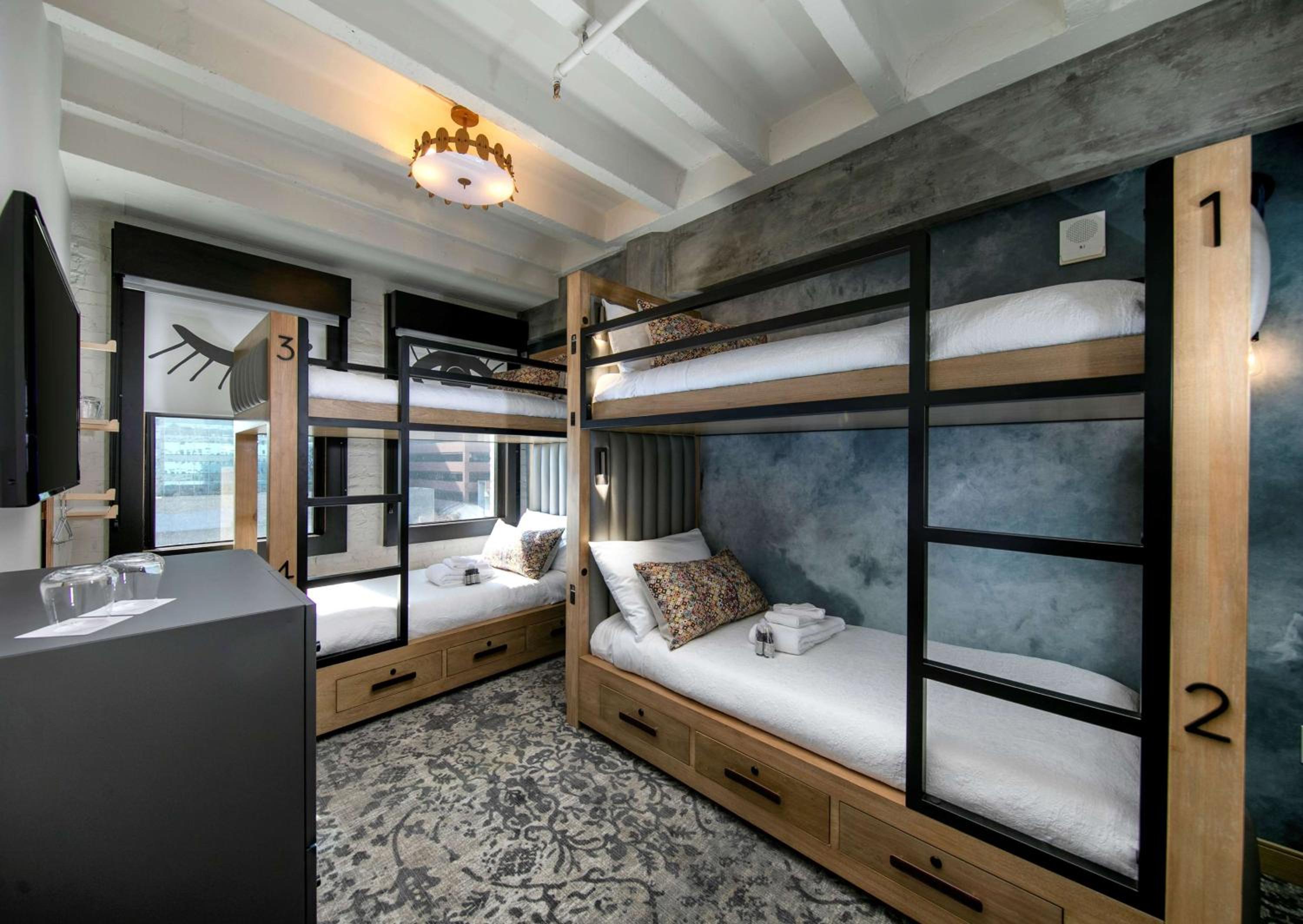 Dormitory Room with Four Bunk Beds
