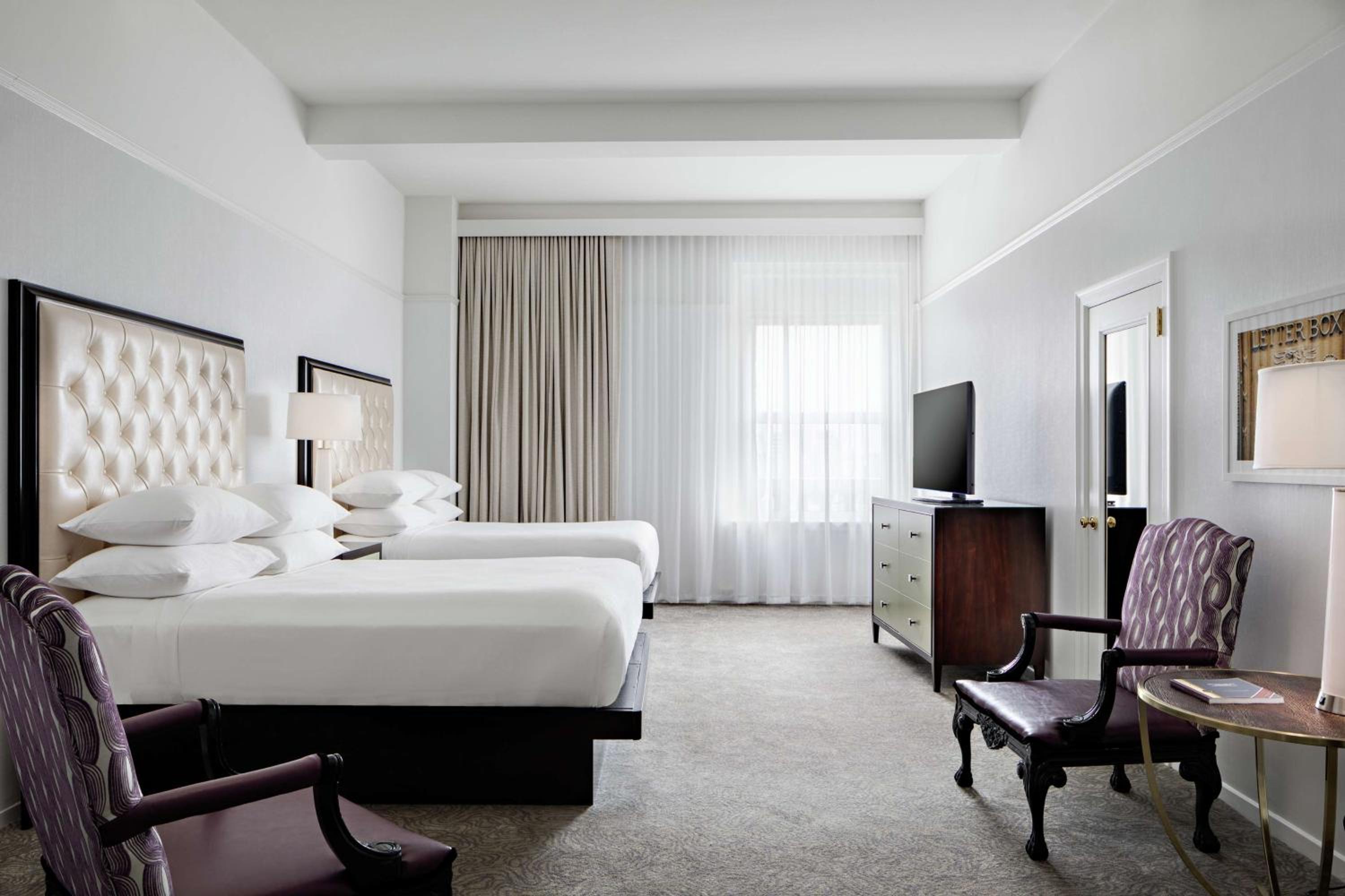 Queen Room with Two Queen Beds and Roll-In Shower - Mobility Access at Amway Grand Plaza Hotel, Curio Collection by Hilton in Grand Rapids