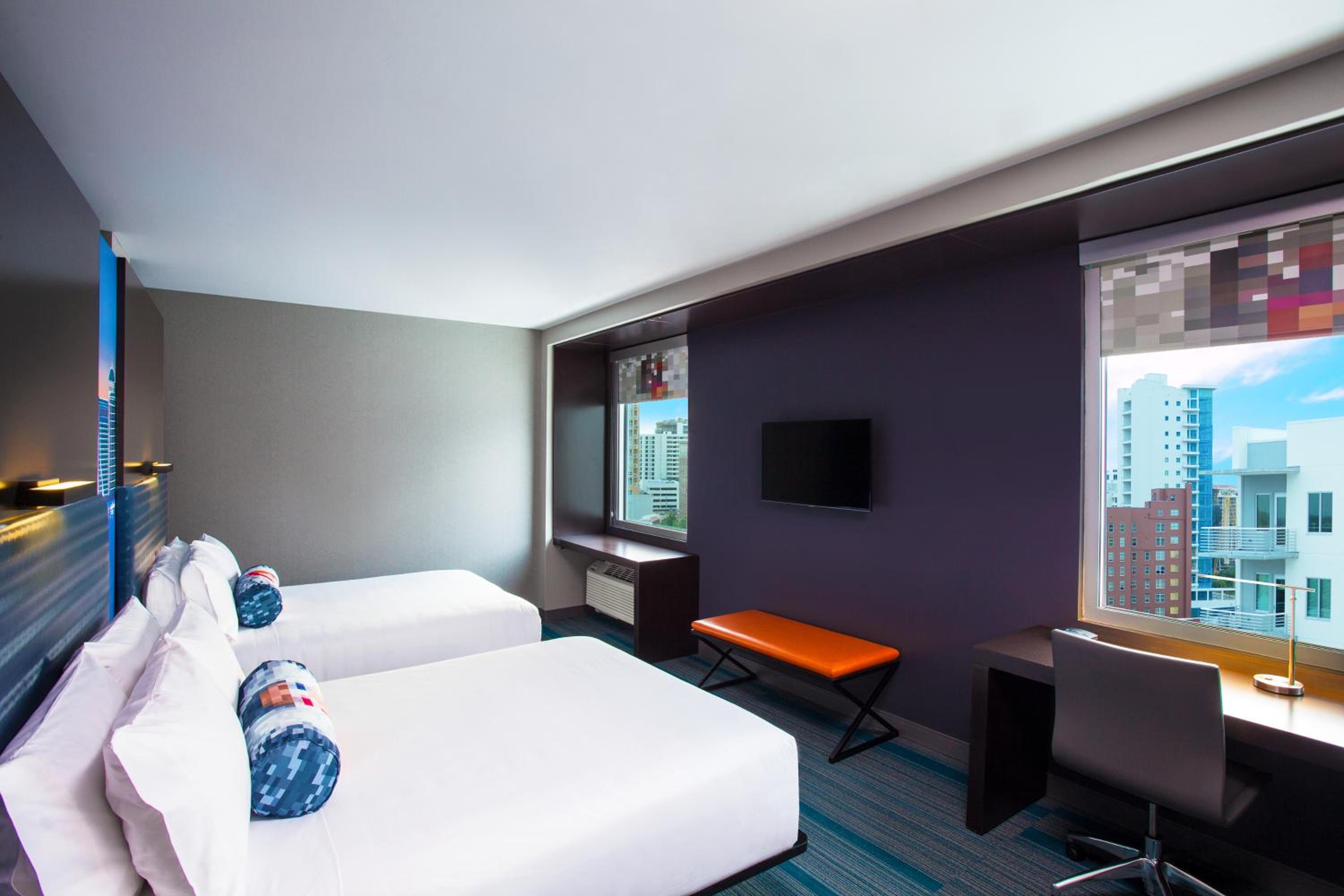 Deluxe Double Queen with 2 Queens Bed - City View at Aloft Sarasota in Sarasota