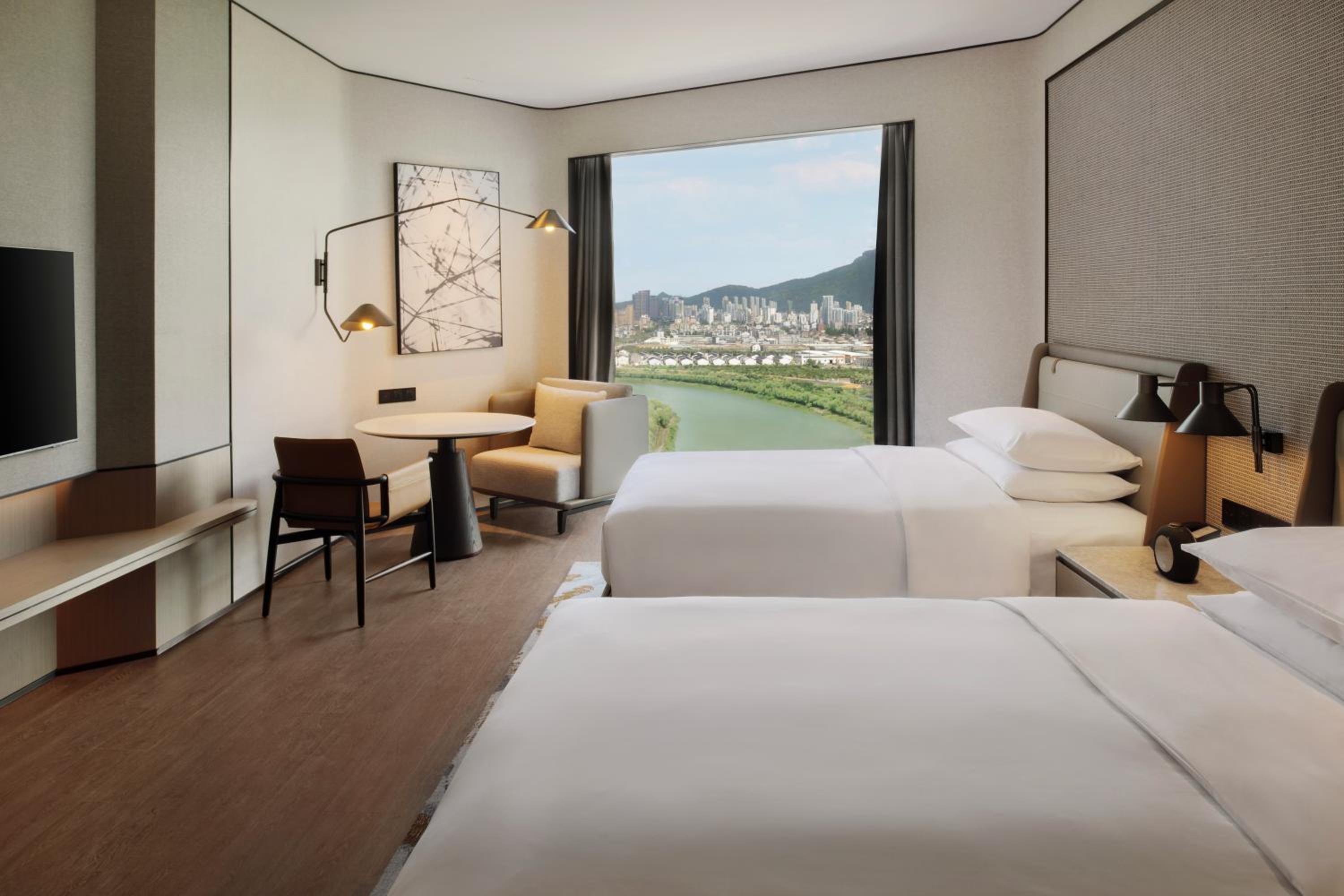 Deluxe Double Room with Two Double Beds and River View