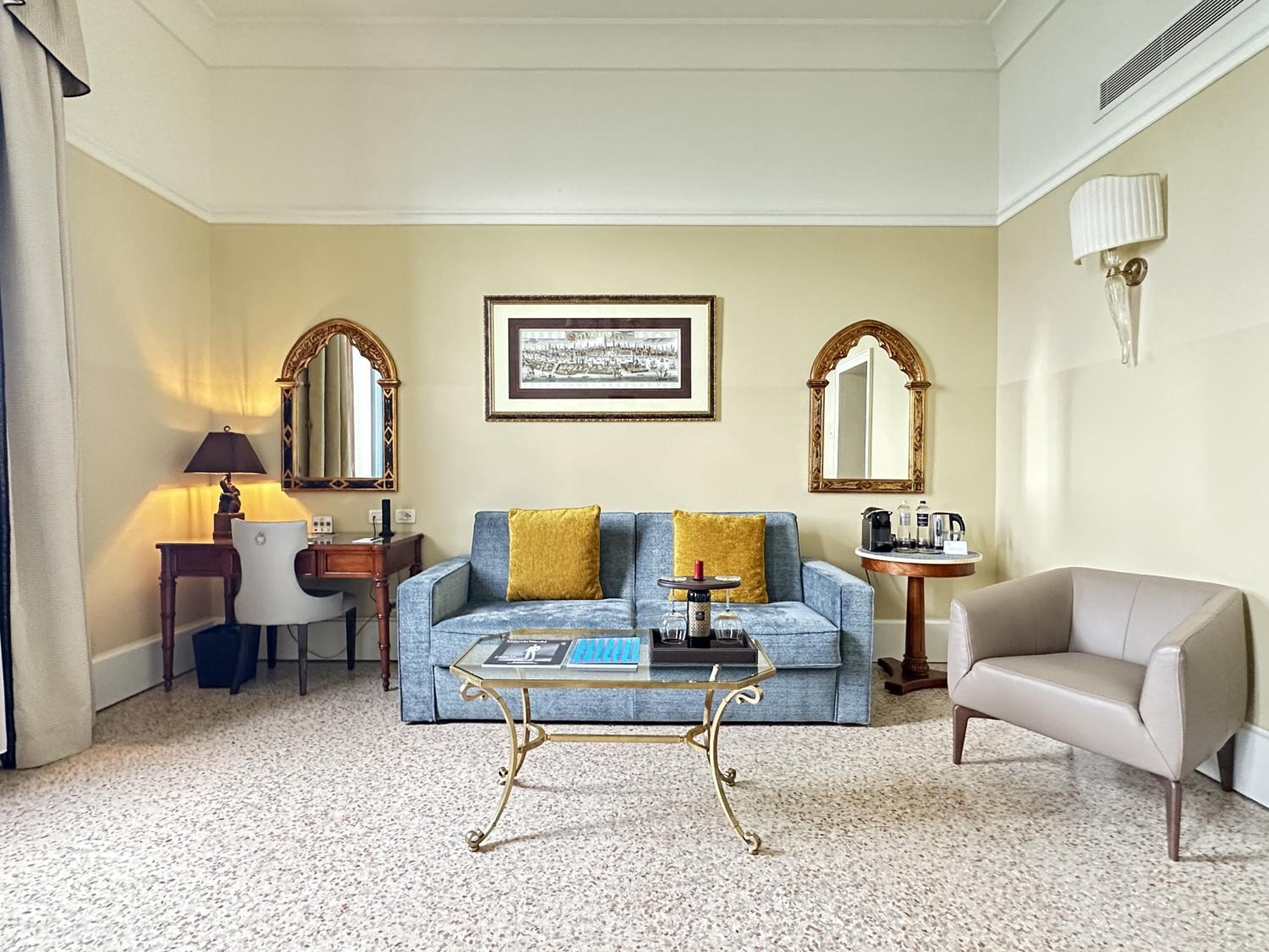 living room with two couches and a coffee table
