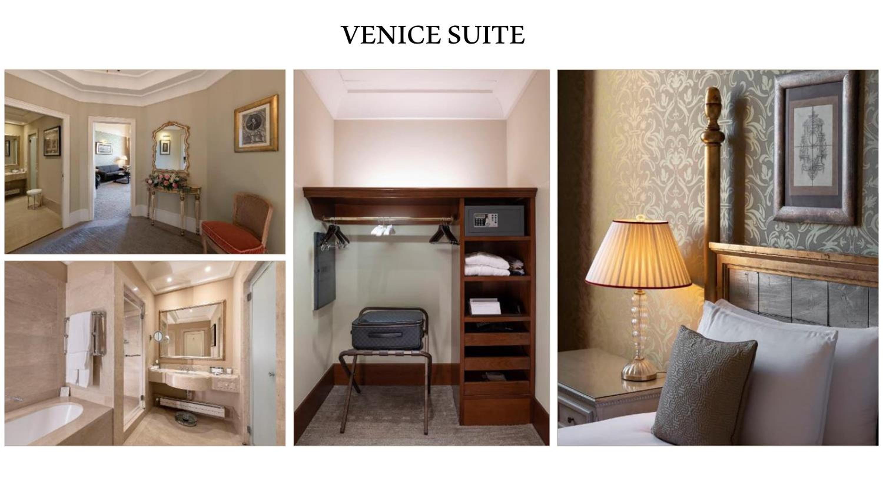 view of a bedroom, bathroom, and living room