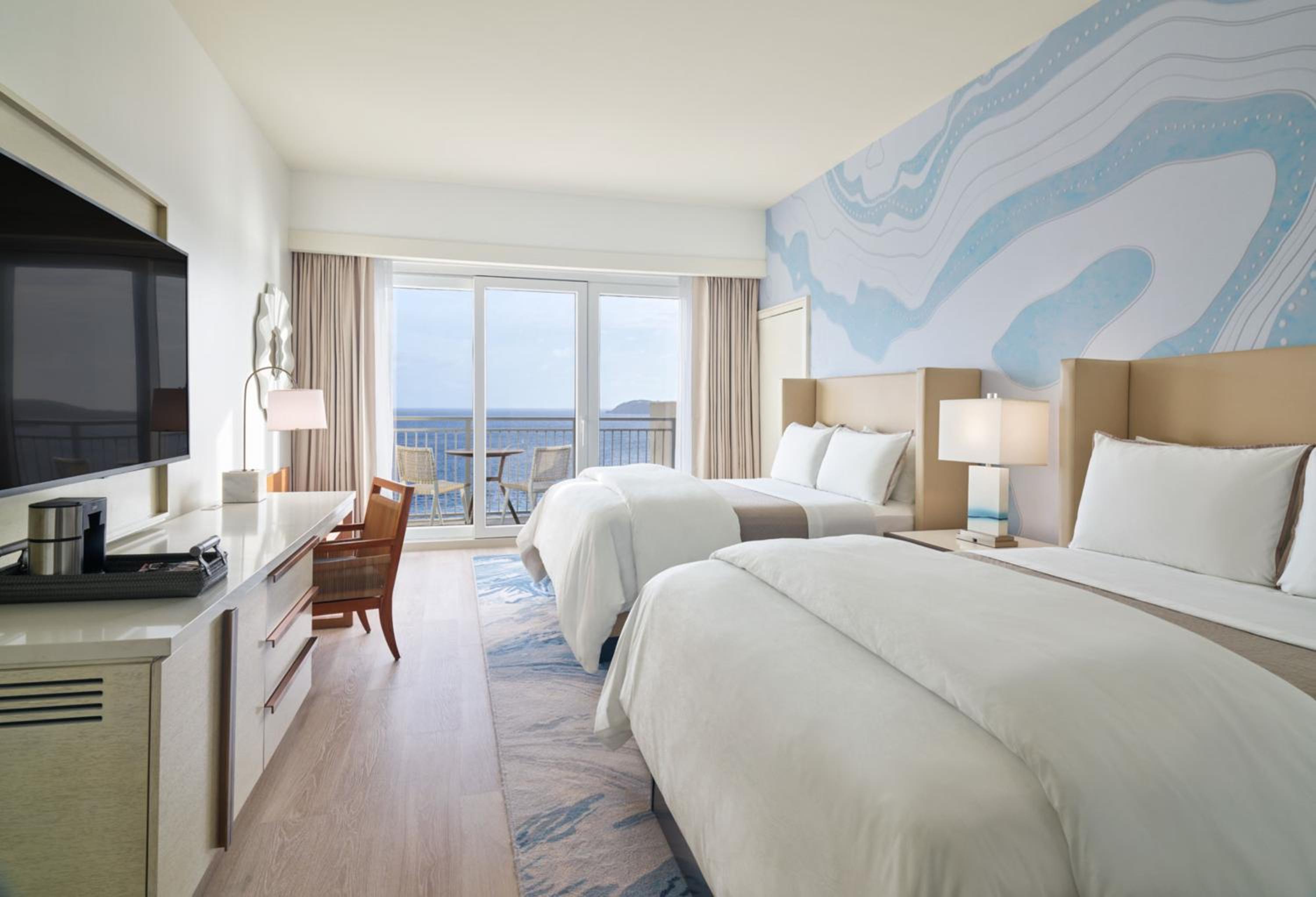 Deluxe Queen Room with Two Queen Beds, Balcony and Ocean View - Photo 1